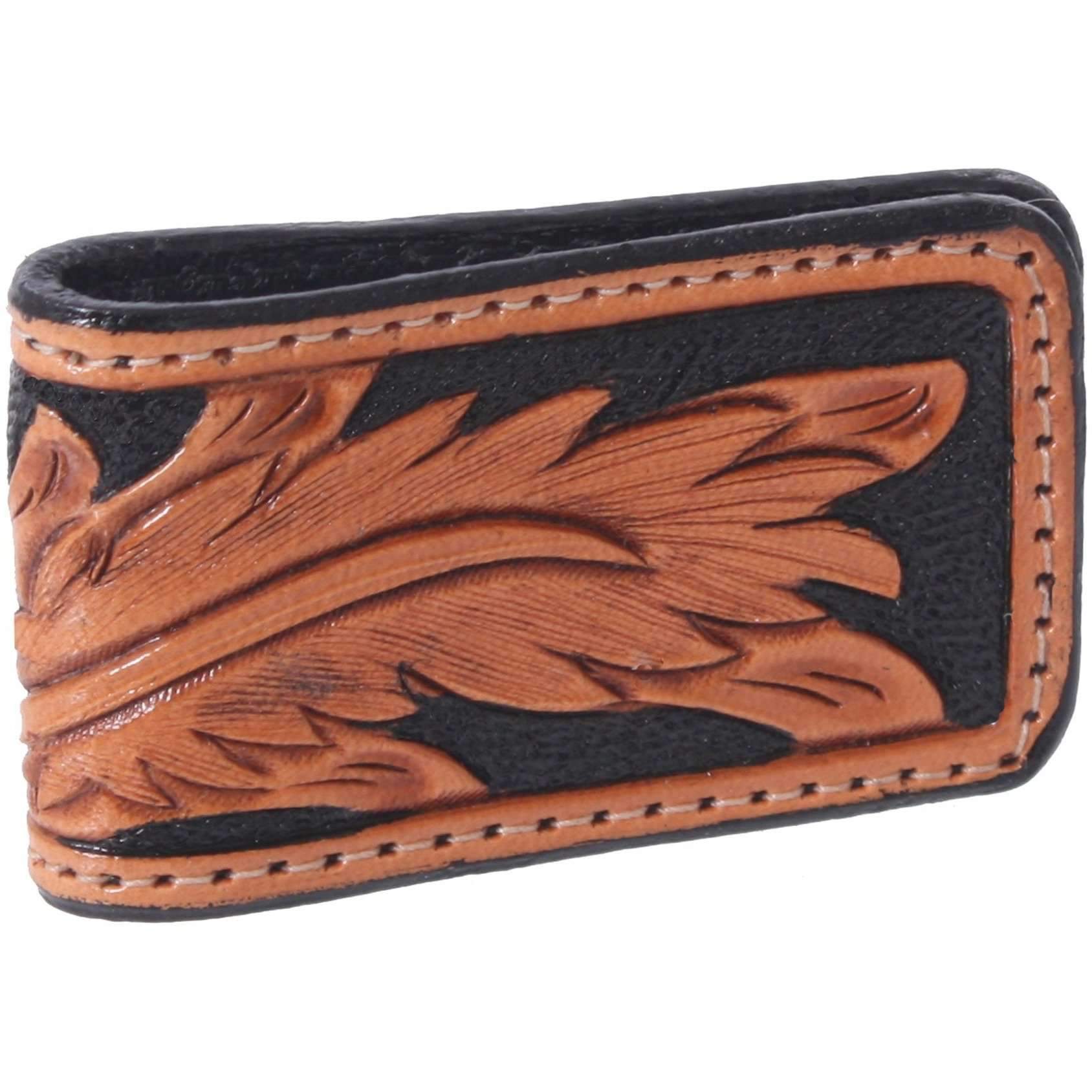 MCM07 - Hand-Tooled Magnetic Money Clip - Double J Saddlery