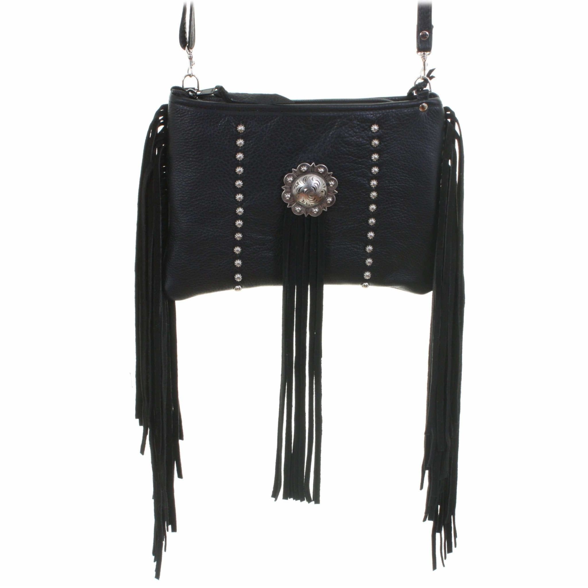 MDC03 - Black Chap Fringe Medium Clutch - Double J Saddlery