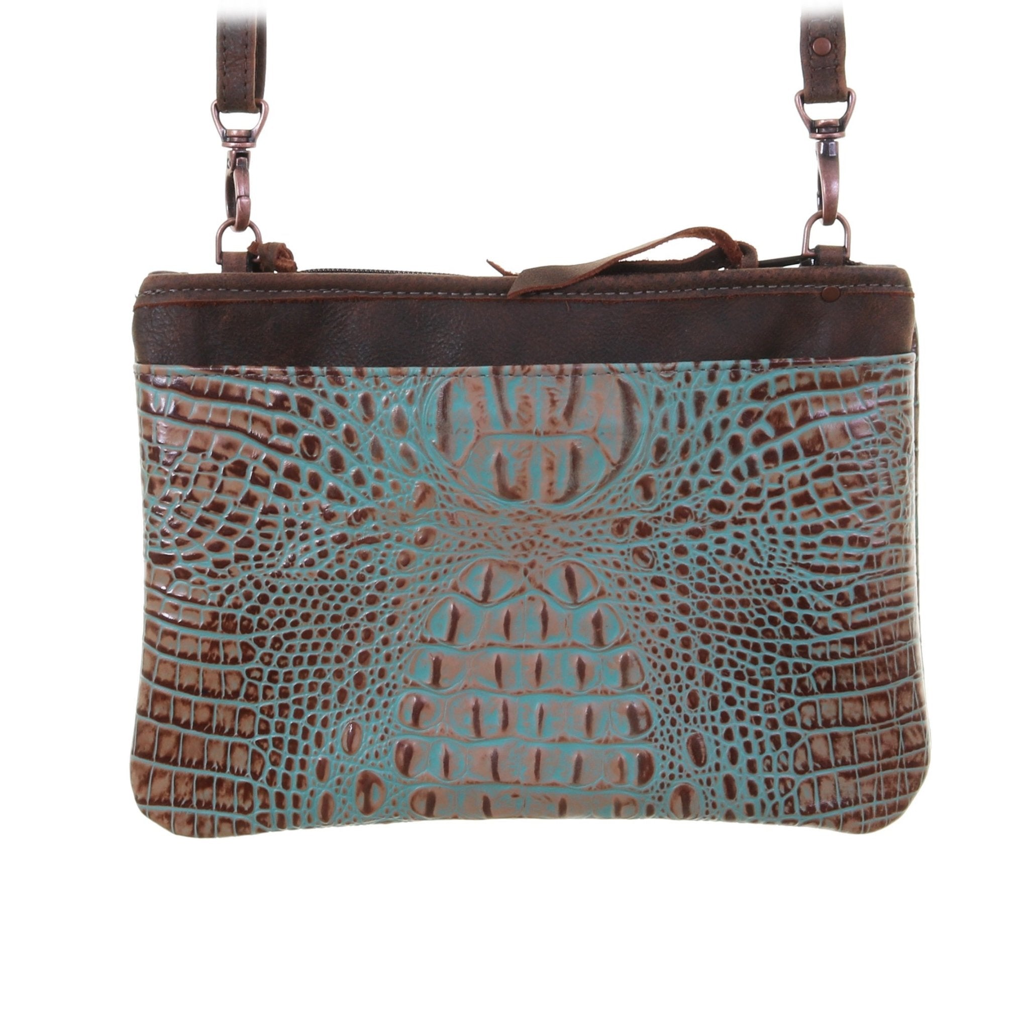 MDC20 - Vintage Mint Crocodile Medium Clutch - Double J Saddlery