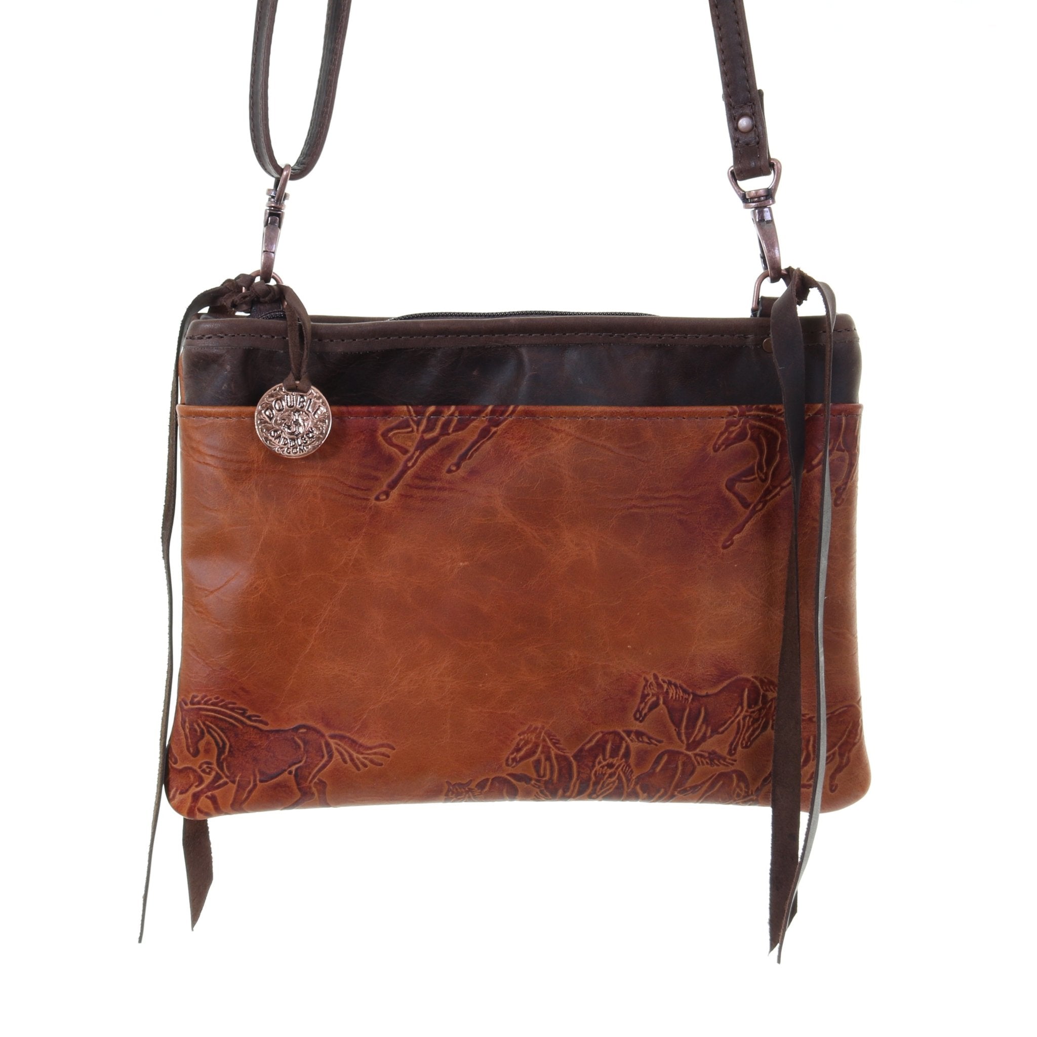 MDC44 - Saddle Tan Wild Horses Medium Clutch - Double J Saddlery