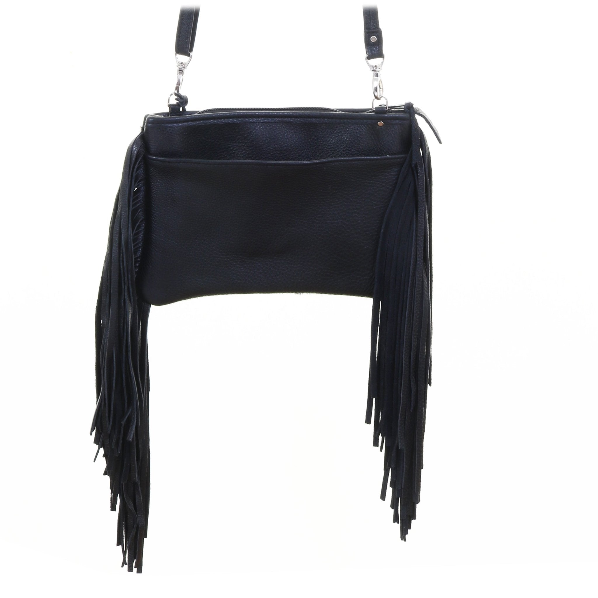 MDC47 - Black and White Cowhide Medium Clutch - Double J Saddlery