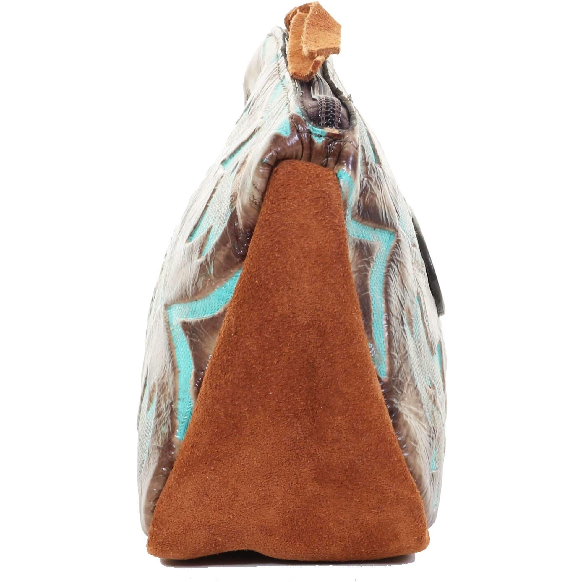 MPG97 - Turquoise/Brown Laredo Makeup Pouch - Double J Saddlery
