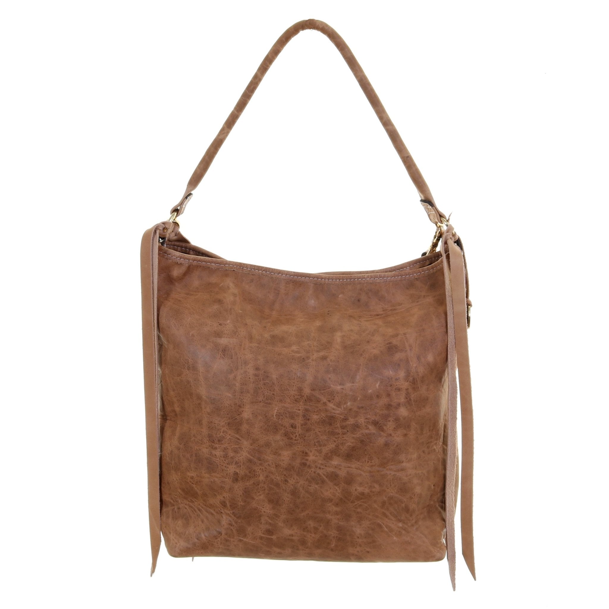 MST33A - Tan Pull-Up Messenger Tote - Double J Saddlery