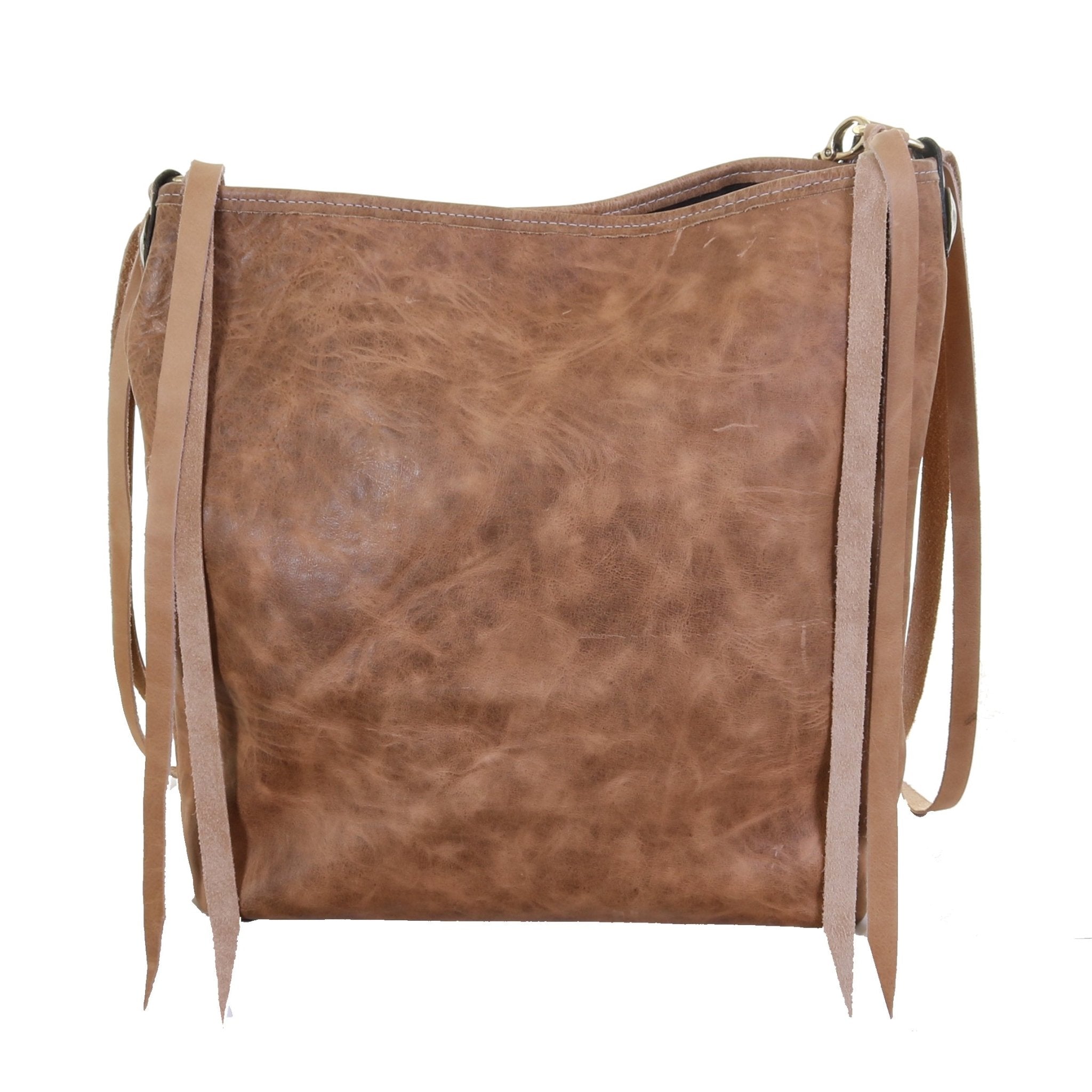 MST33A - Tan Pull-Up Messenger Tote - Double J Saddlery