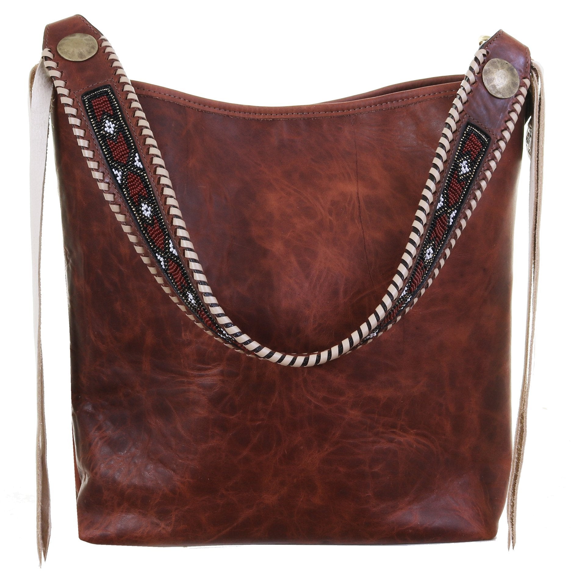 MST62 - Brandy Pull-Up Beaded Messenger Tote - Double J Saddlery