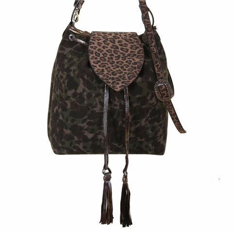 MST68 - Camo and Leopard Messenger Tote - Double J Saddlery