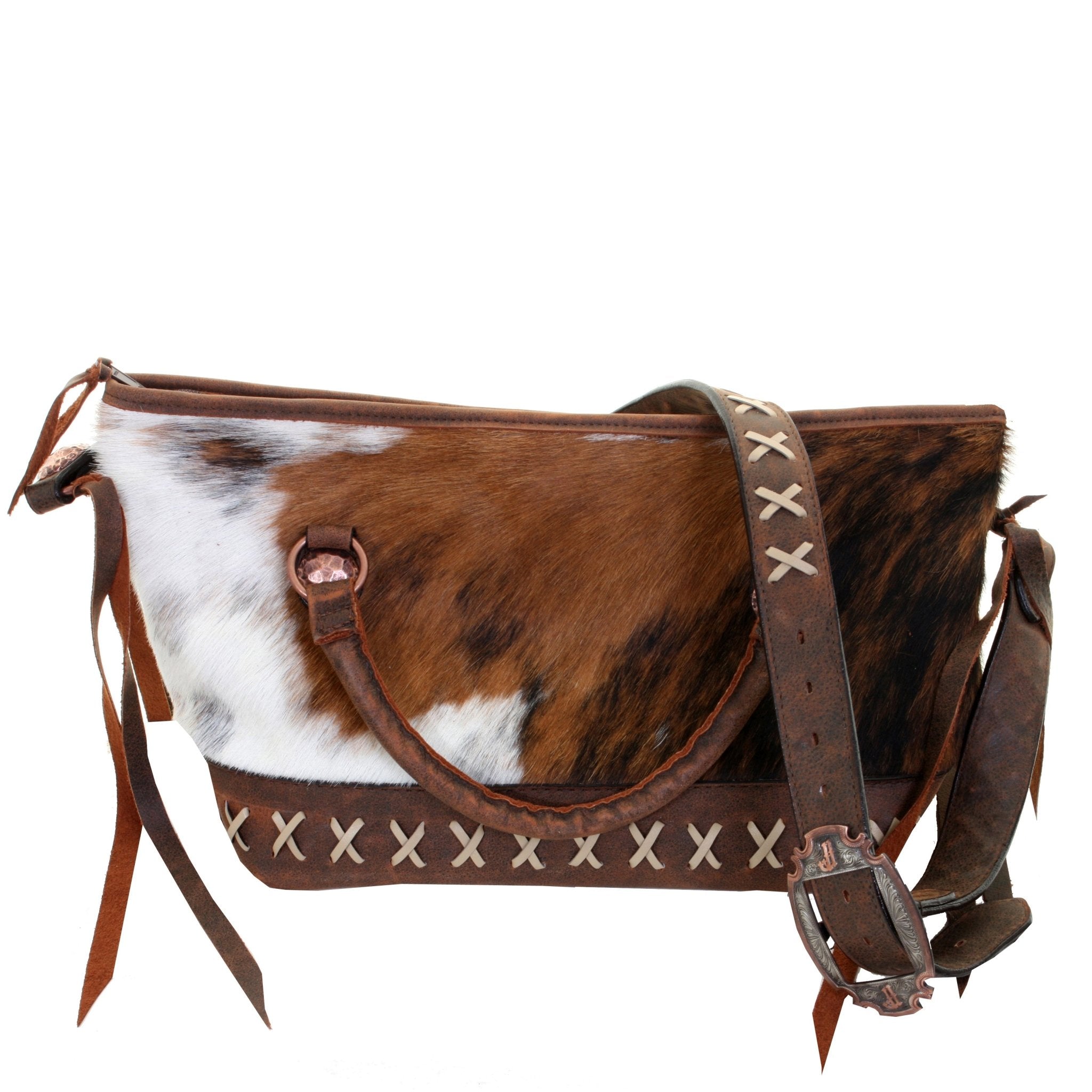 MT51 - Brindle Cowhide Medium Tote - Double J Saddlery