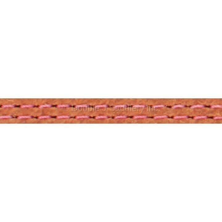 Natural Roughout With Pink Threading - Double J Saddlery
