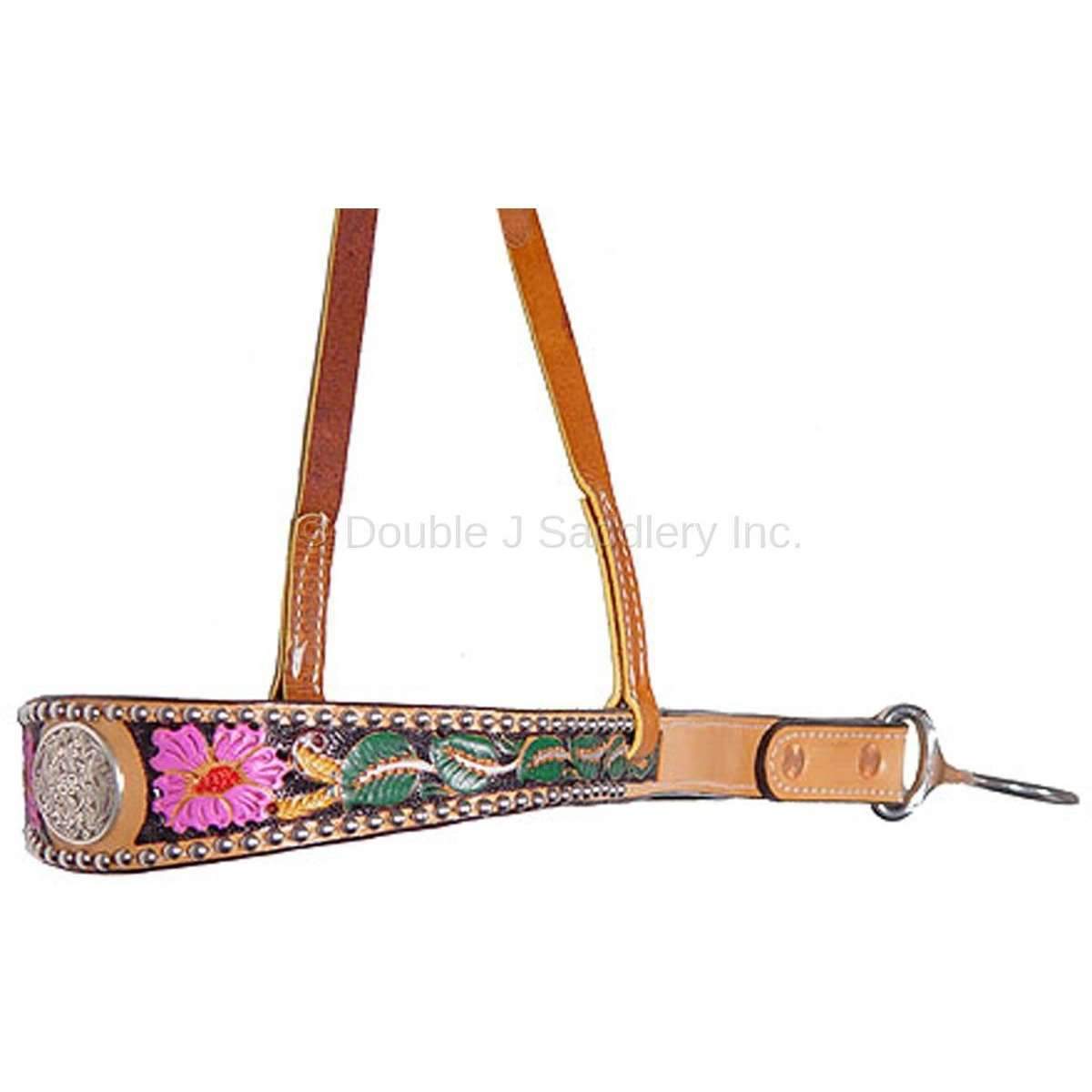 NB15 - Hand-Tooled & Painted Noseband - Double J Saddlery