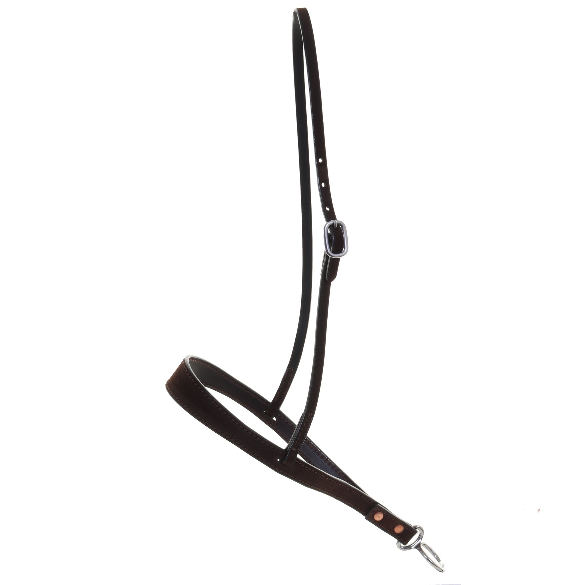 NB48A - Brown Rough Out Nose Band - Double J Saddlery