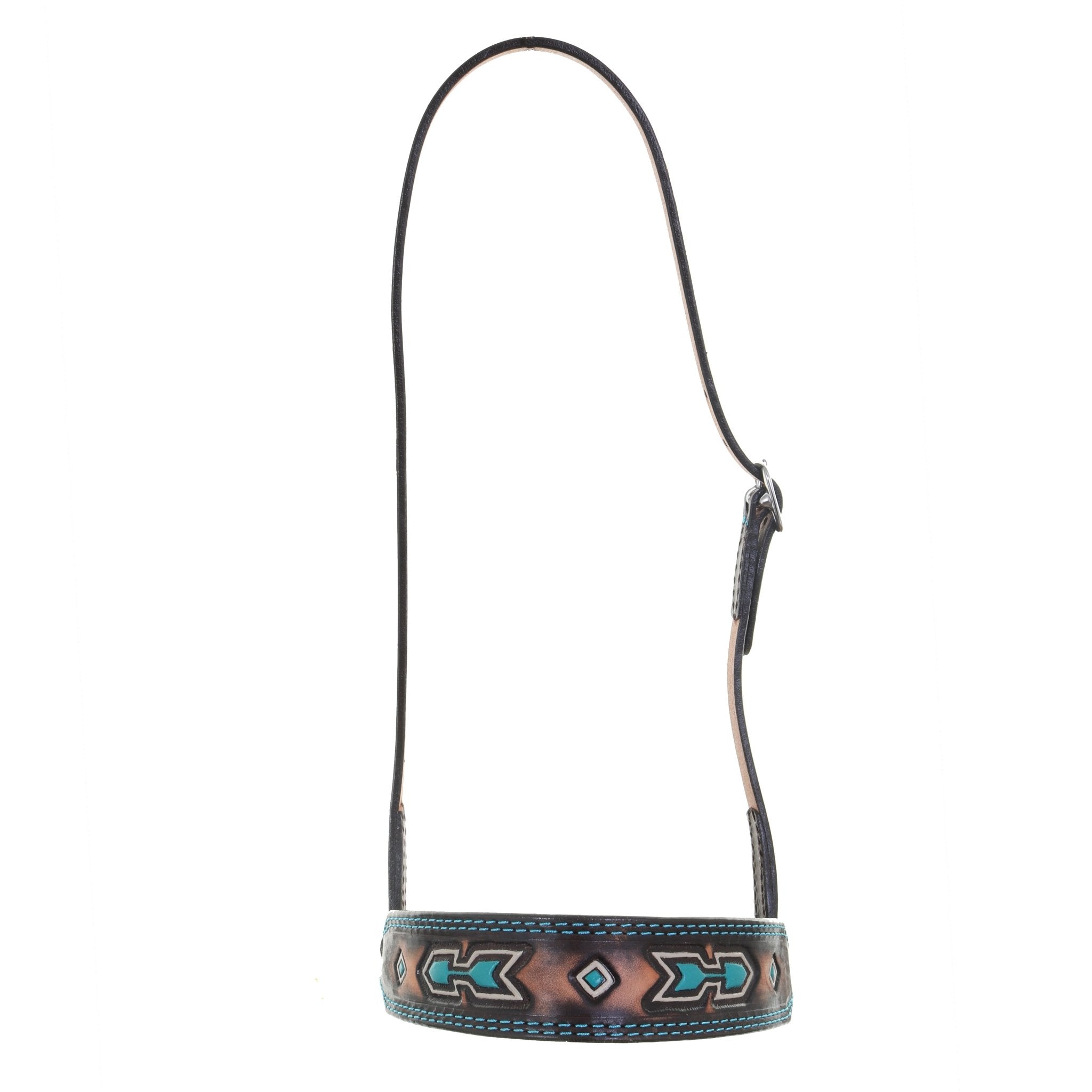 NB49A - Brown Vintage Nose Band - Double J Saddlery