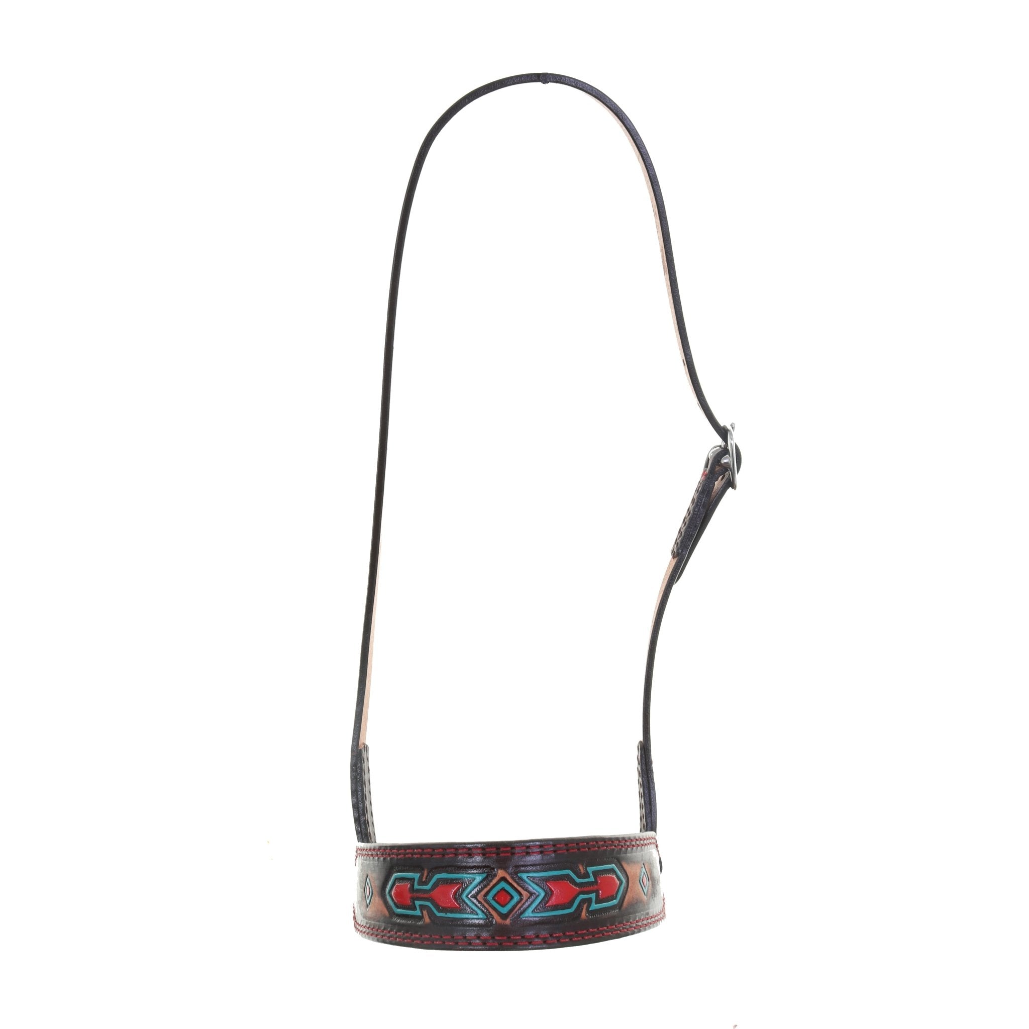 NB49B - Brown Vintage Nose Band - Double J Saddlery