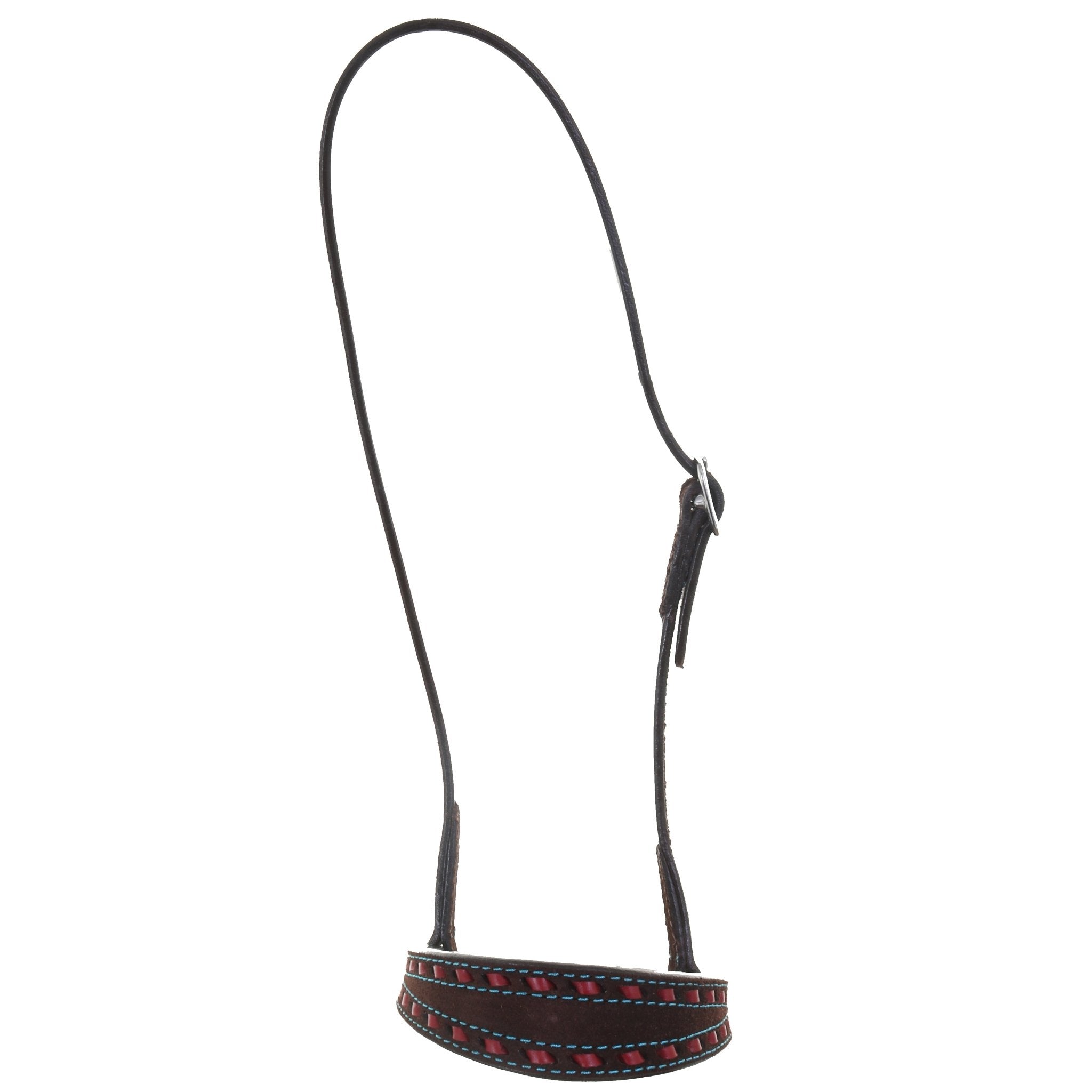 NB50 - Brown Rough Out Nose Band - Double J Saddlery