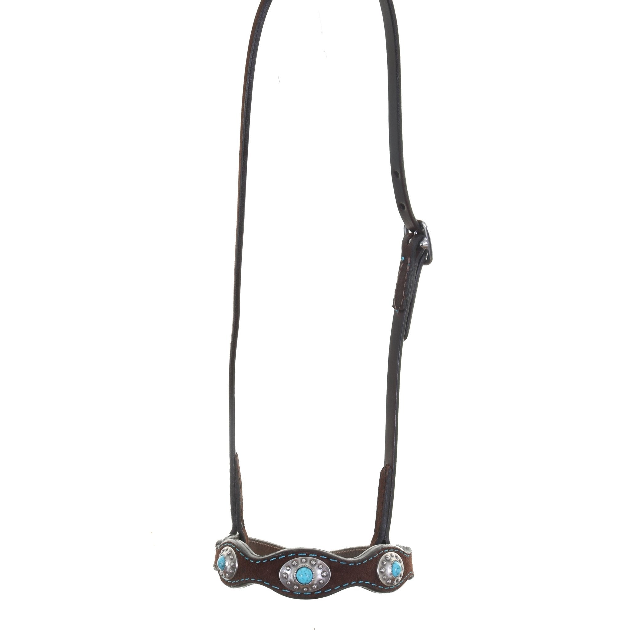 NB51 - Brown Rough Out Nose Band - Double J Saddlery