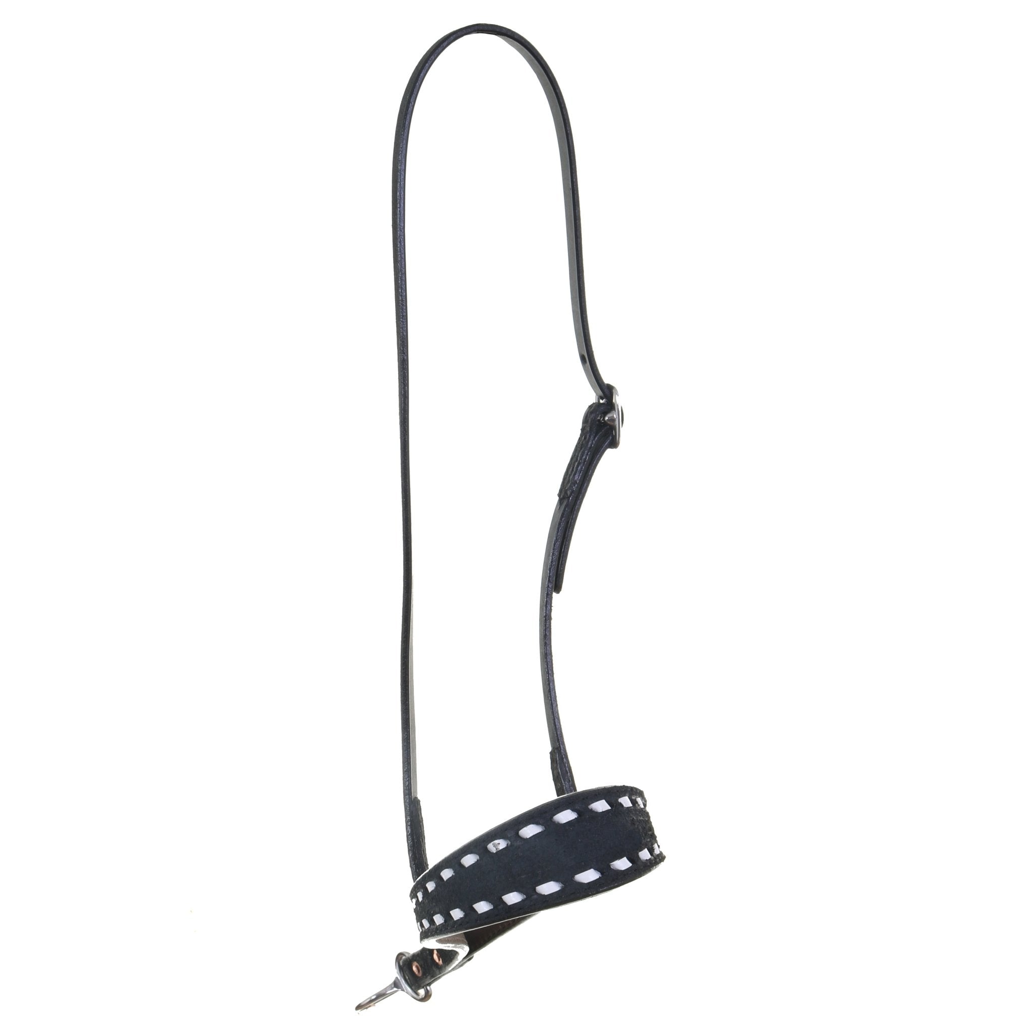 NB52 - Black Rough Out Nose Band - Double J Saddlery