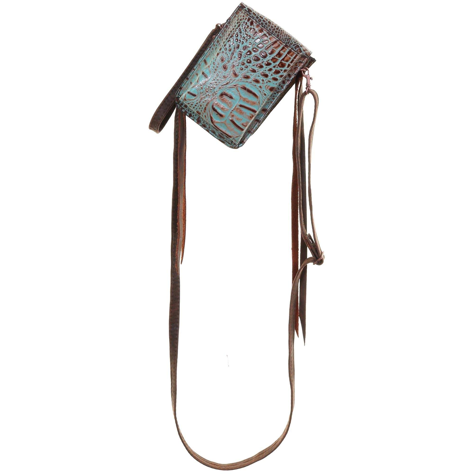 NSP02 - Vintage Mint Crocodile Print Stadium Purse - Double J Saddlery