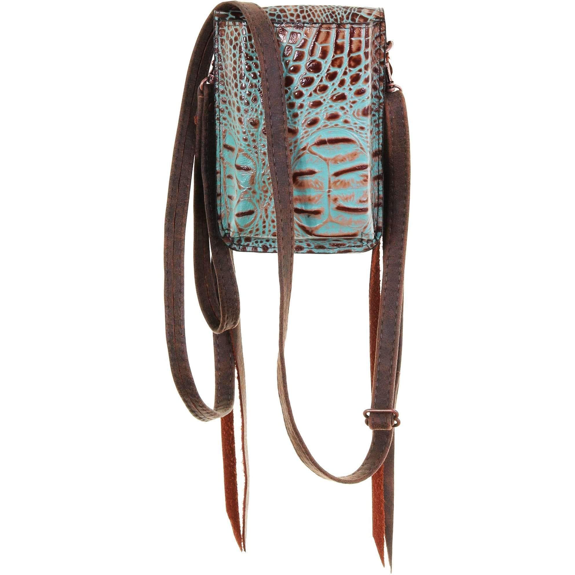 NSP02 - Vintage Mint Crocodile Print Stadium Purse - Double J Saddlery