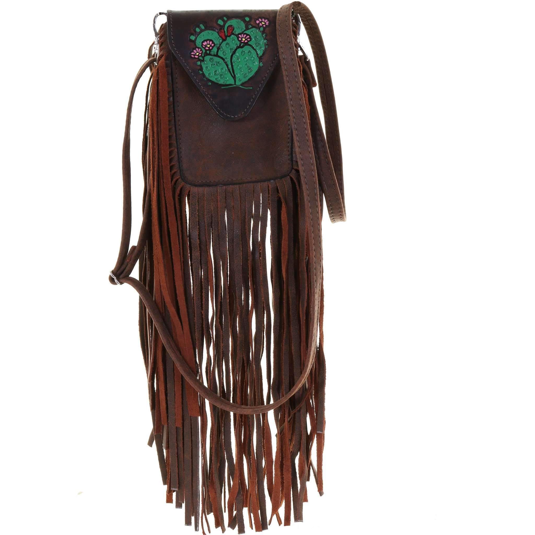 NSP11 - Brown Bomber Stadium Purse w/Cactus Design - Double J Saddlery