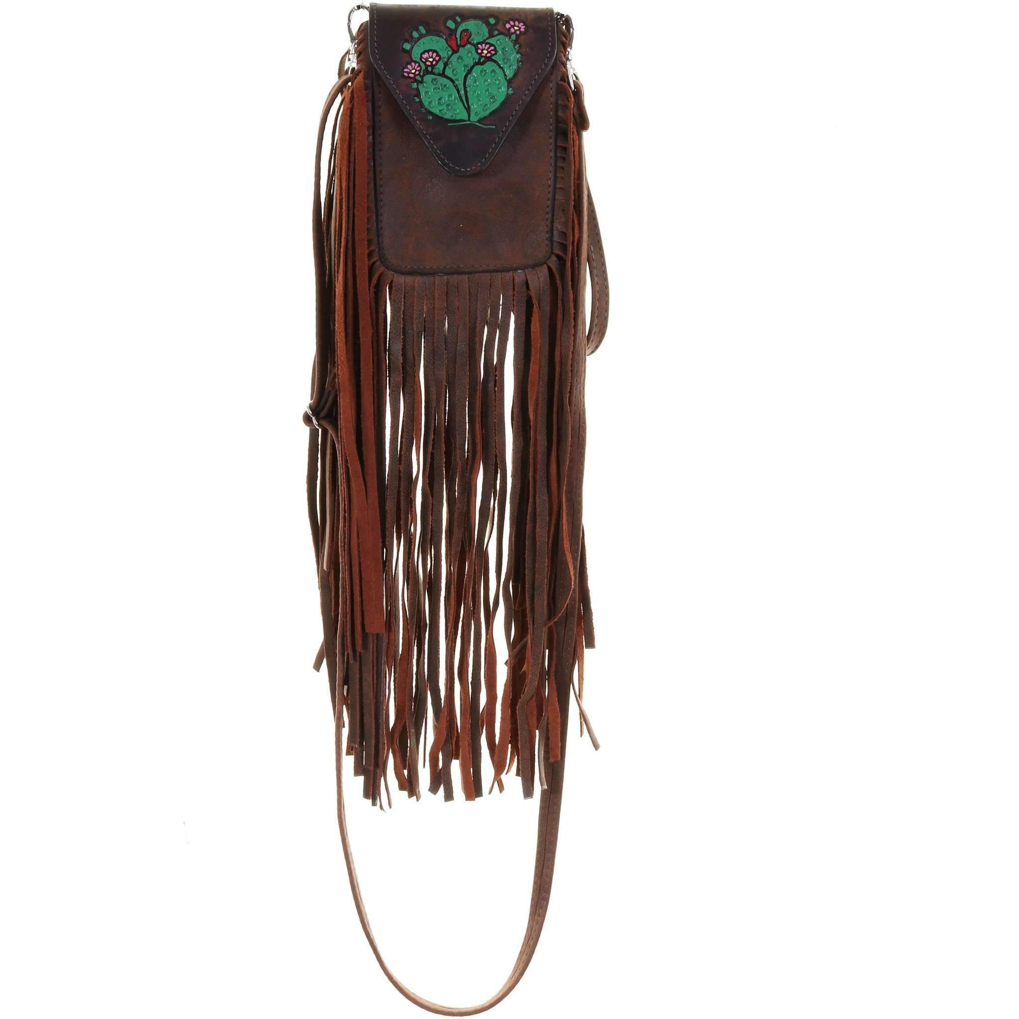 NSP11 - Brown Bomber Stadium Purse w/Cactus Design - Double J Saddlery