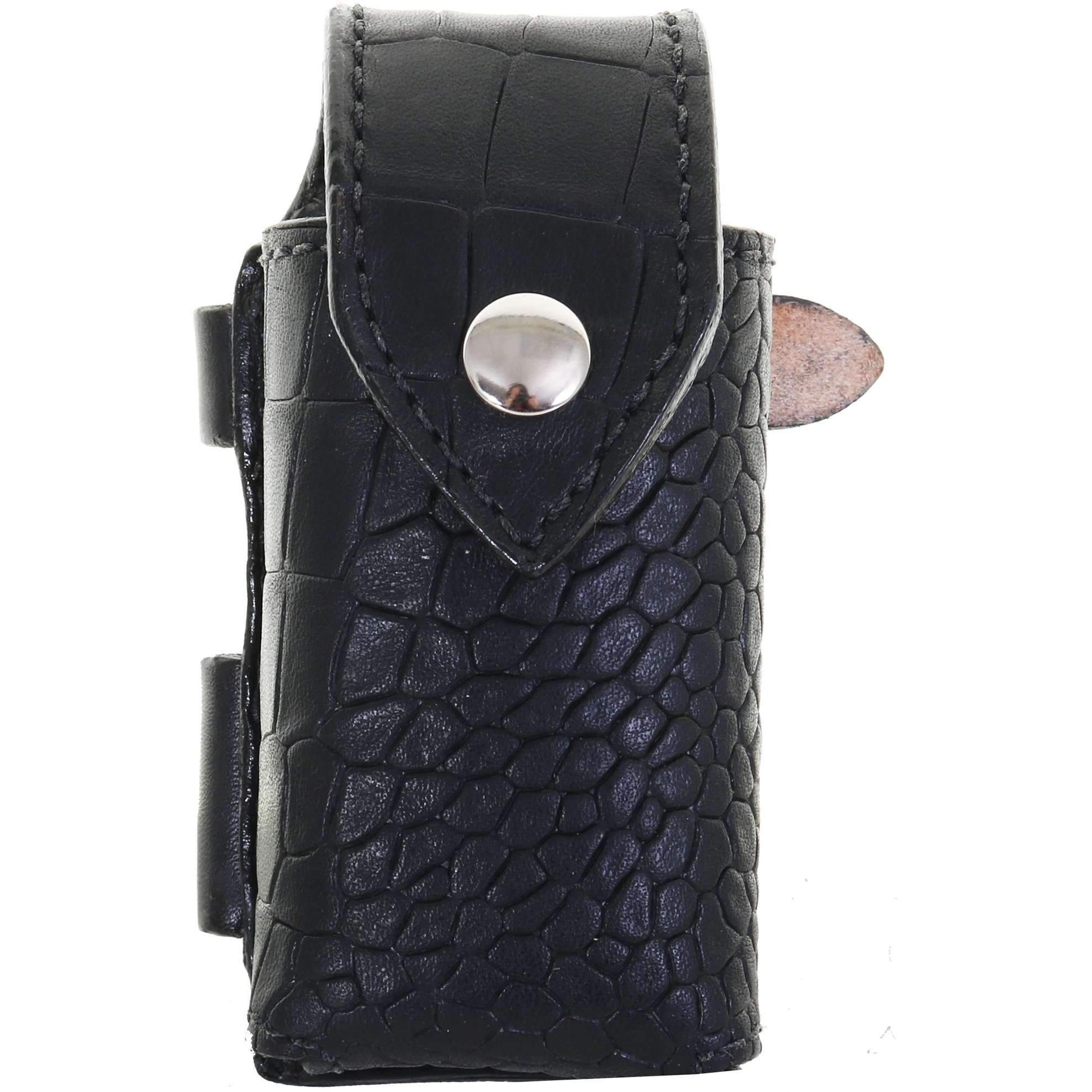PH04 - Black Diamond Back Crocodile Print Powder Holder - Double J Saddlery