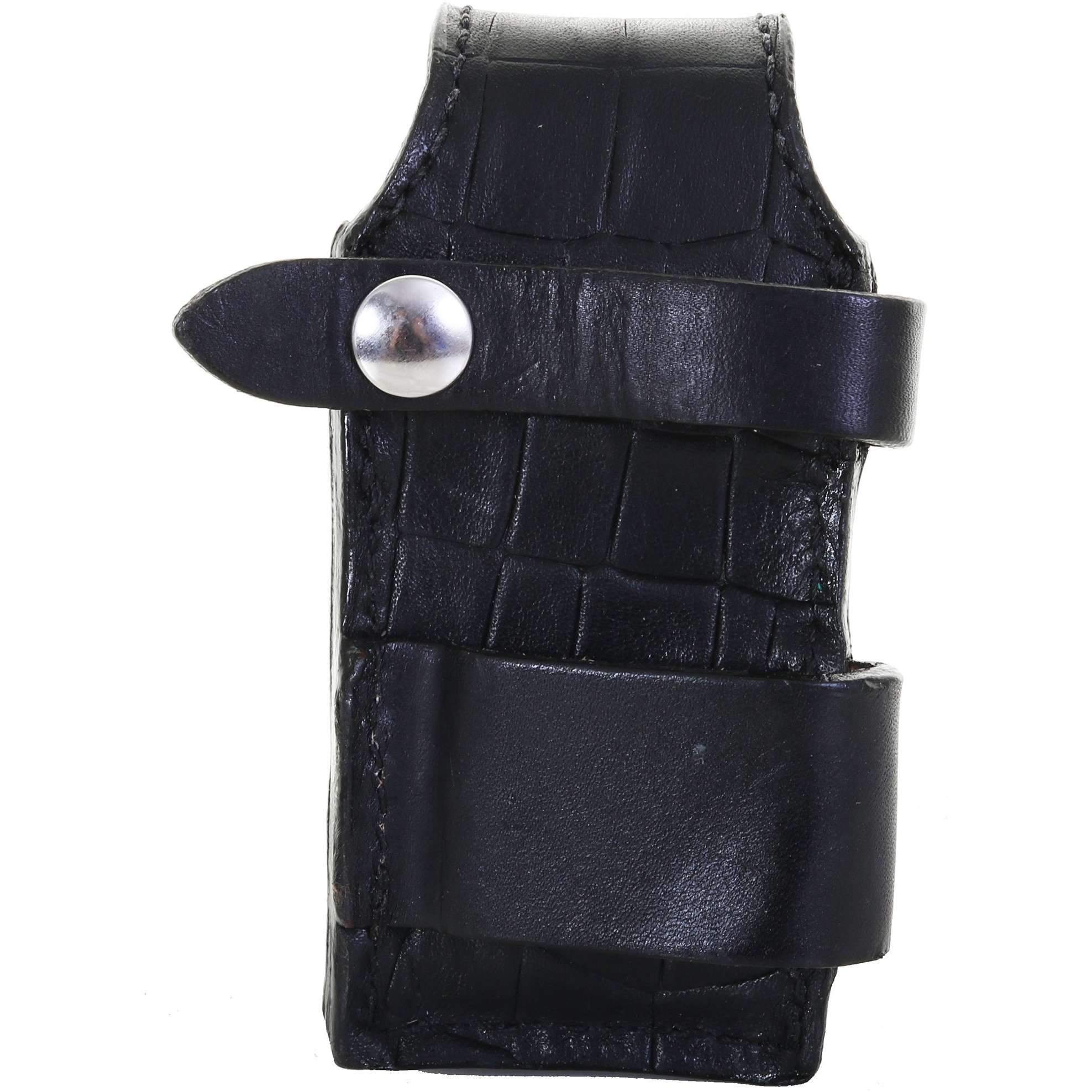 PH04 - Black Diamond Back Crocodile Print Powder Holder - Double J Saddlery