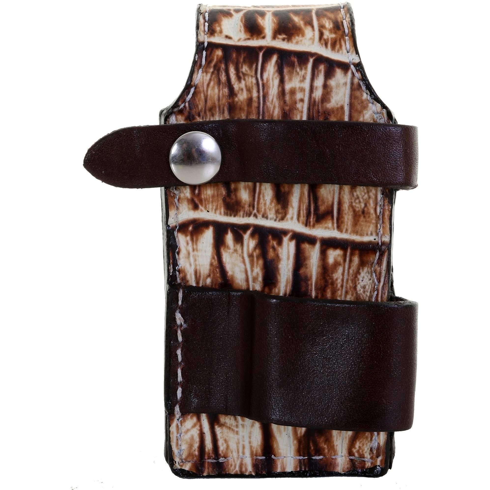 PH06 - Cream Vintage Gator Print Powder Holder - Double J Saddlery