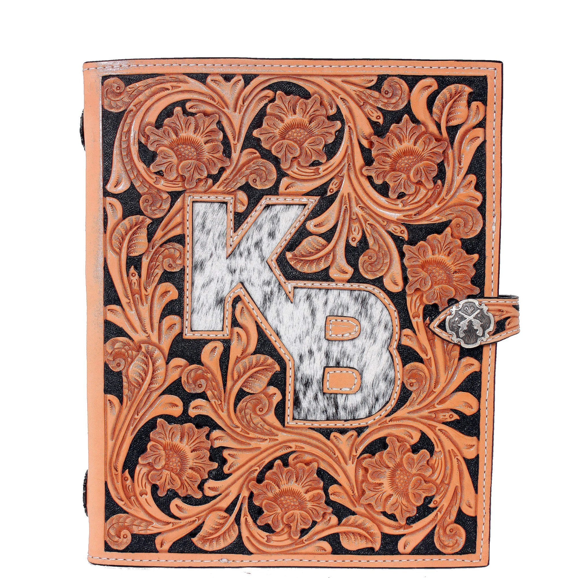 PORT16 - Hand-Tooled, Cowhide Inlayed Portfolio - Double J Saddlery
