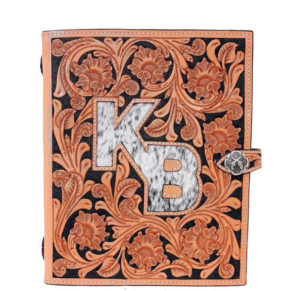 PORT16 - Hand-Tooled, Cowhide Inlayed Portfolio - Double J 