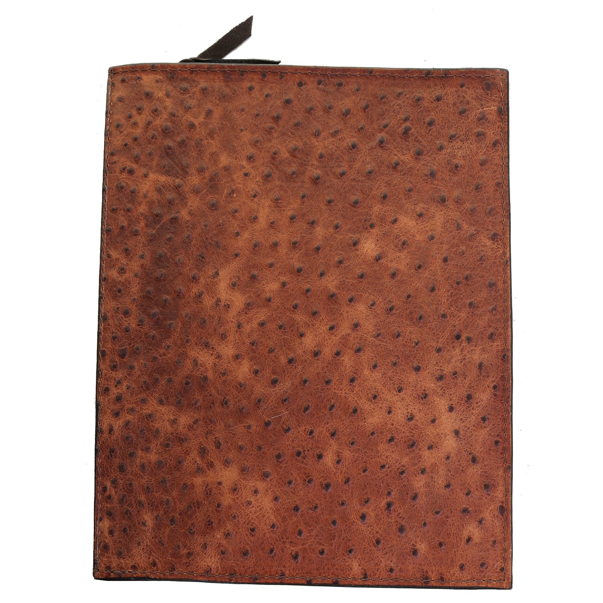 PORT30A - Vintage Cognac Ostrich Print Portfolio w/Zipper - Double J Saddlery