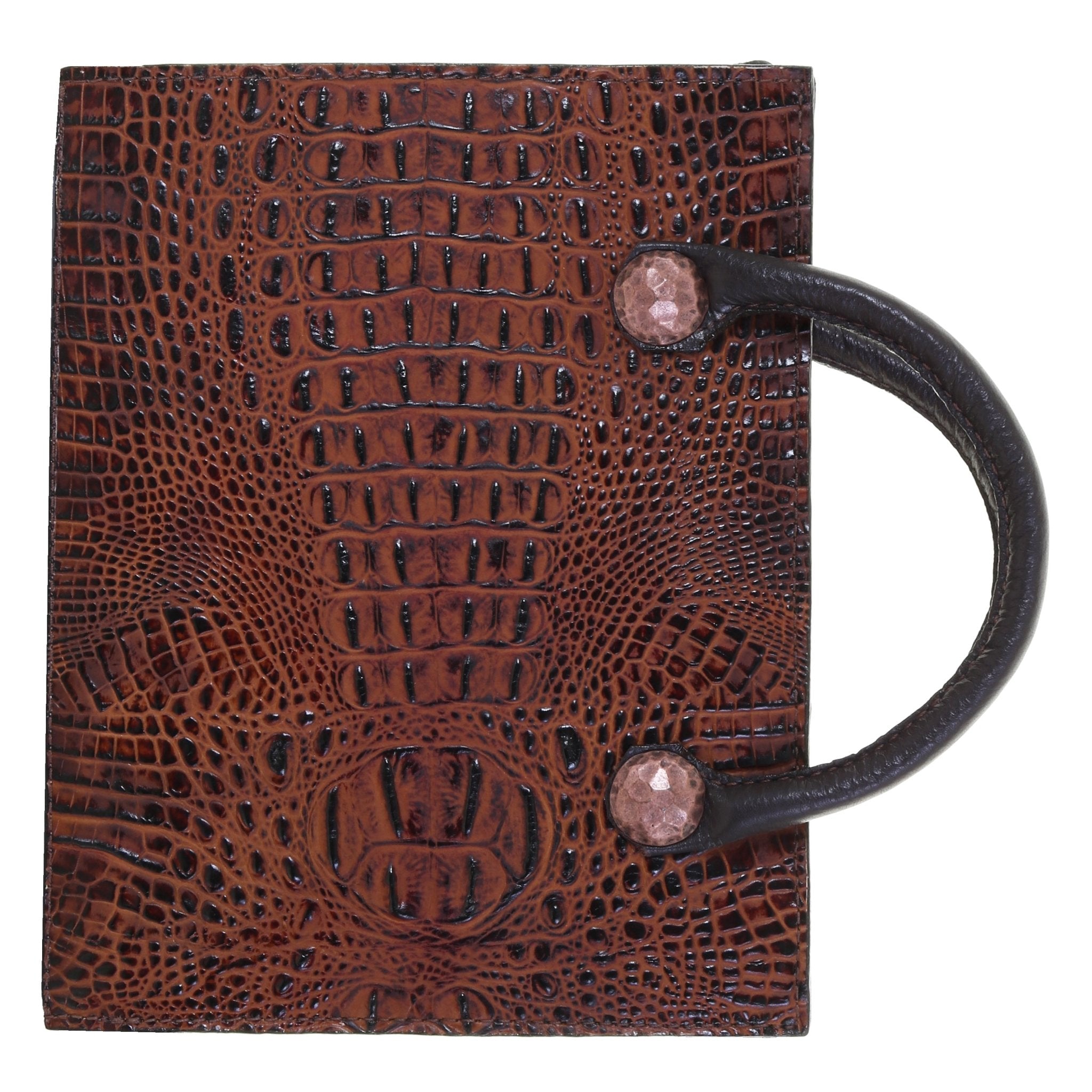 PORT33AH - Autumn Crocodile Print Portfolio w/Handles - Double J Saddlery
