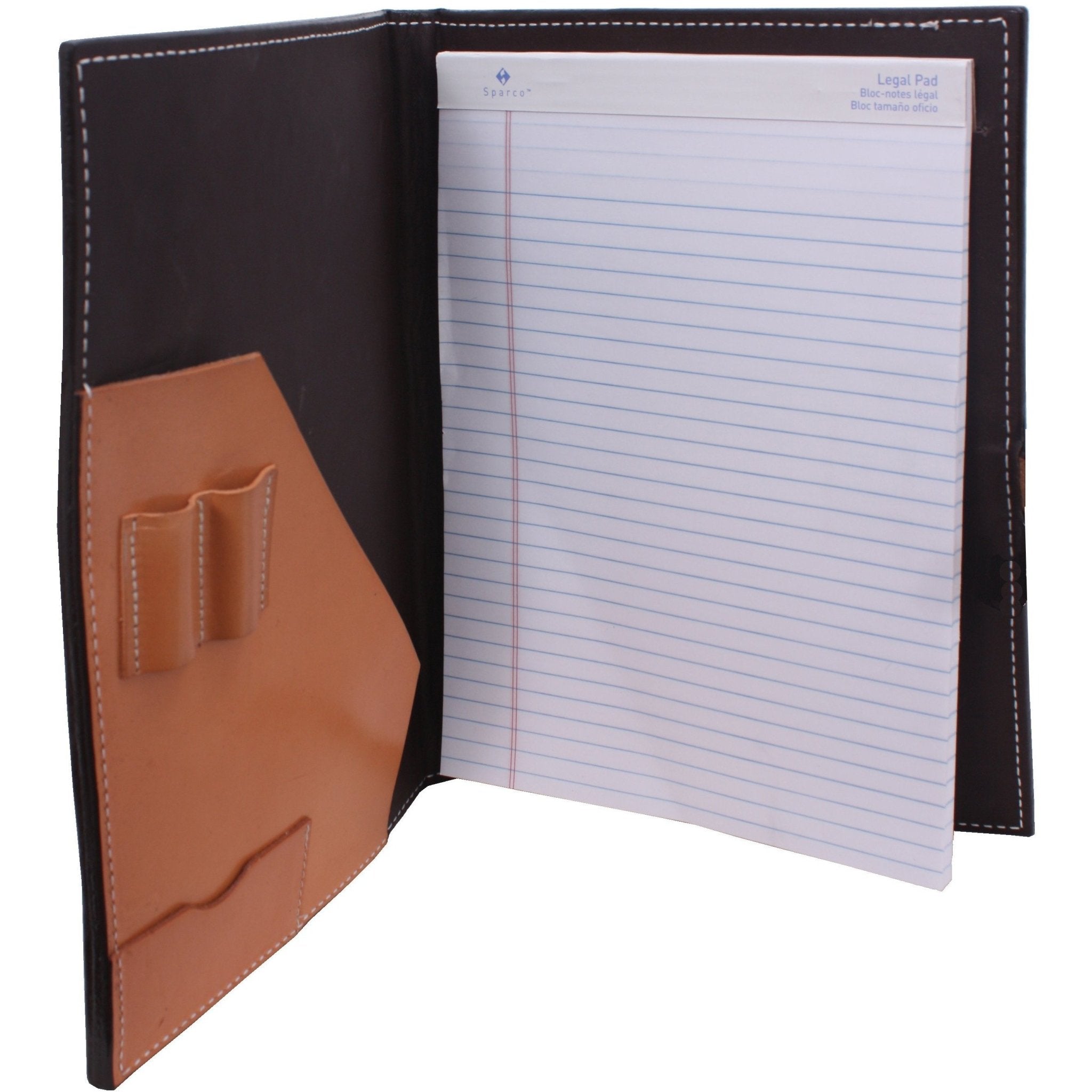 PORT34 - Brown Vintage Feather Tooled Portfolio - Double J Saddlery