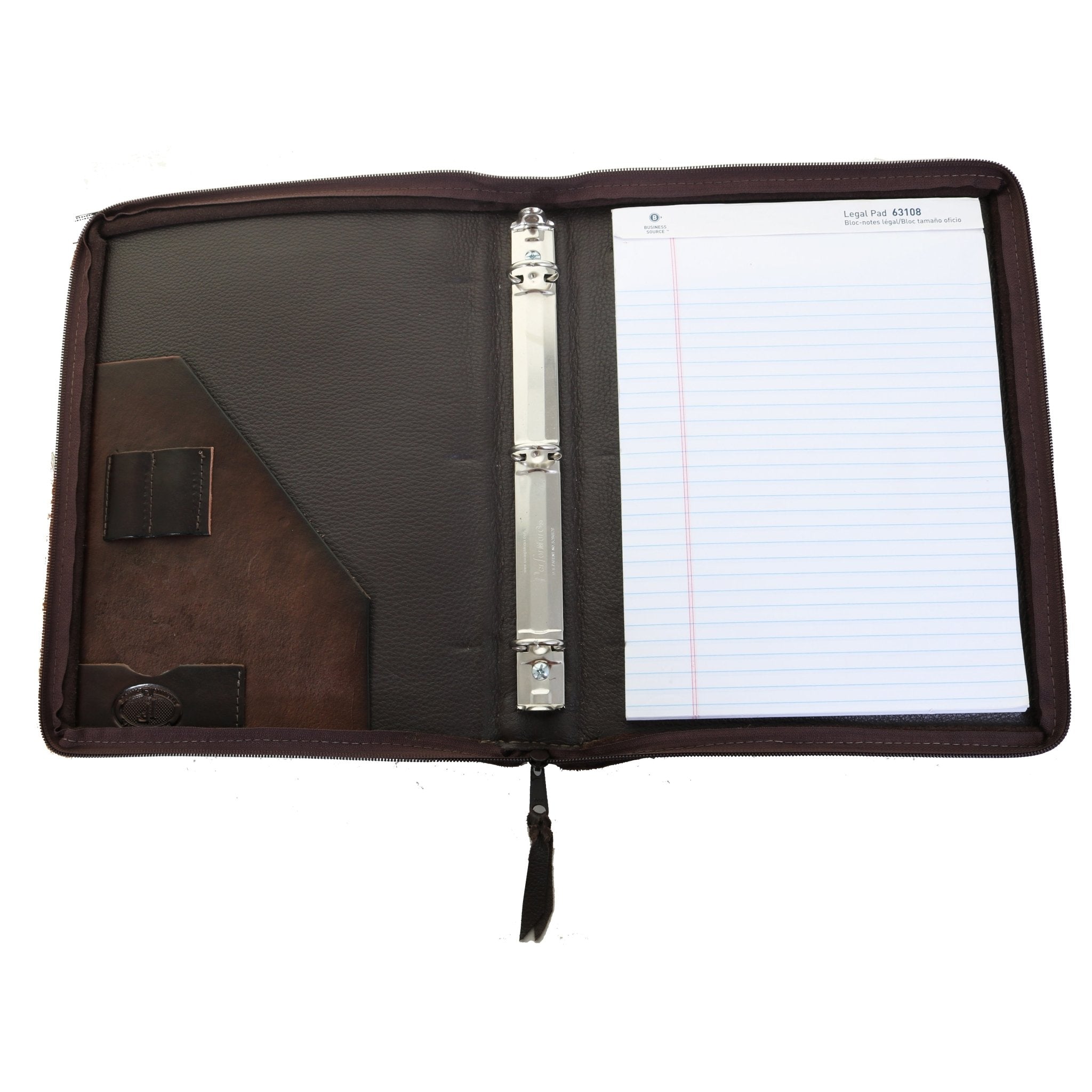 PORT39A - Brown Gator Print Suede Leather Portfolio w/Zipper - Double J Saddlery