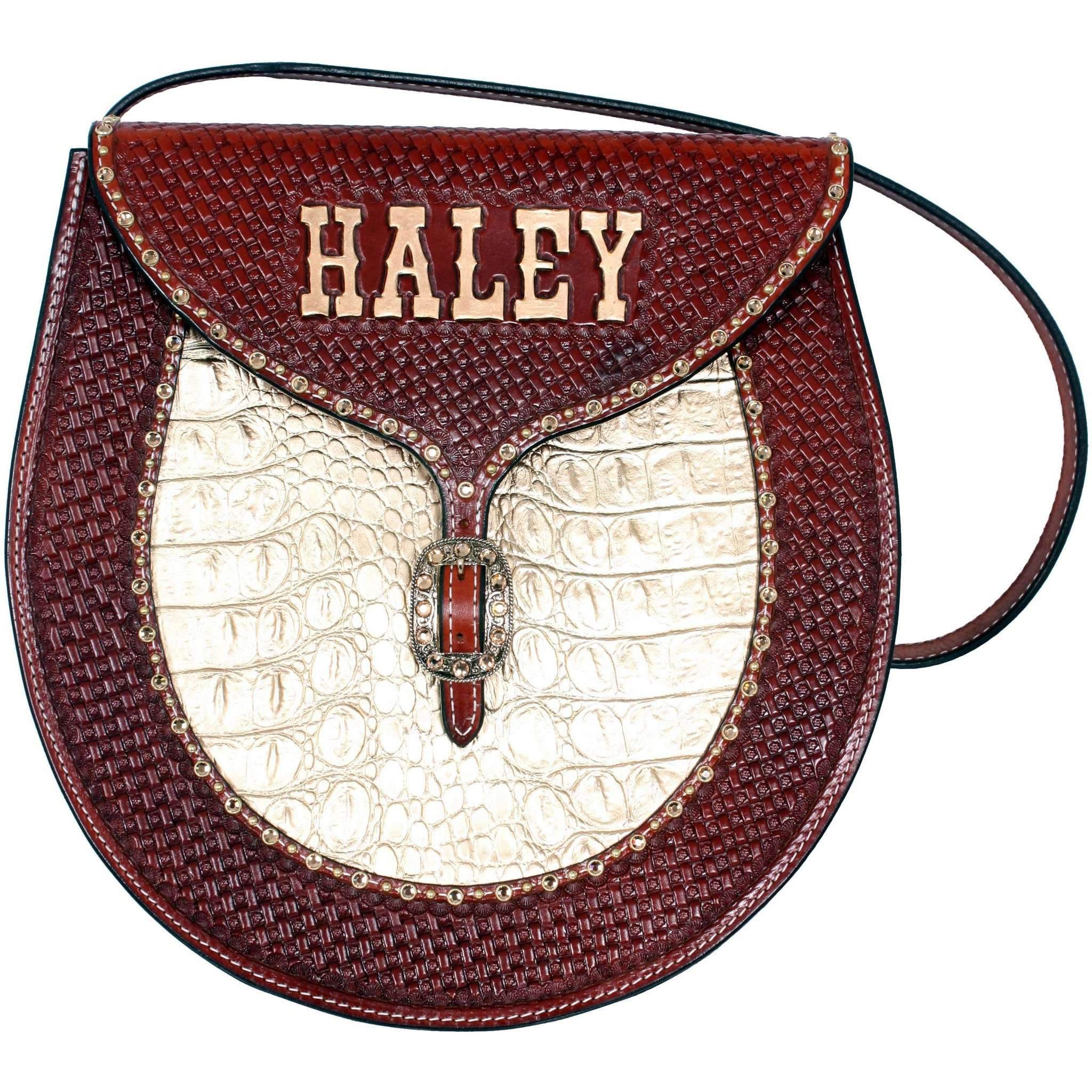 RB18 - Hand-Tooled Inlayed Rope Bag - Double J Saddlery