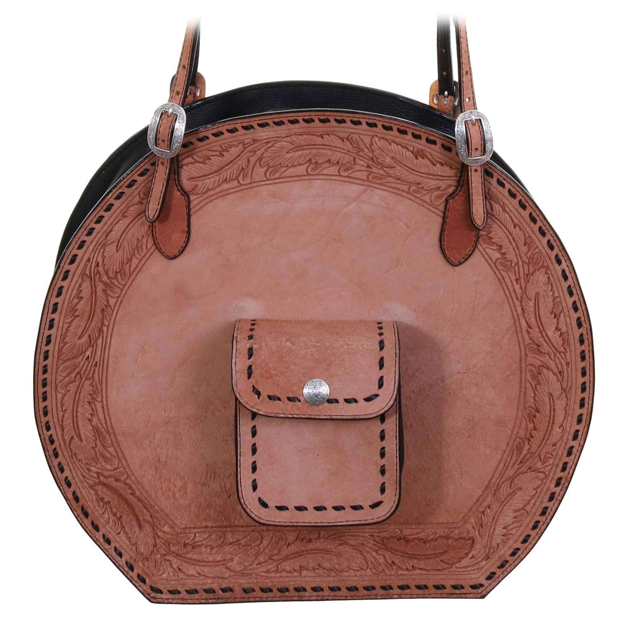 RB22 - Natural Rough Out Tooled Rope Bag - Double J Saddlery