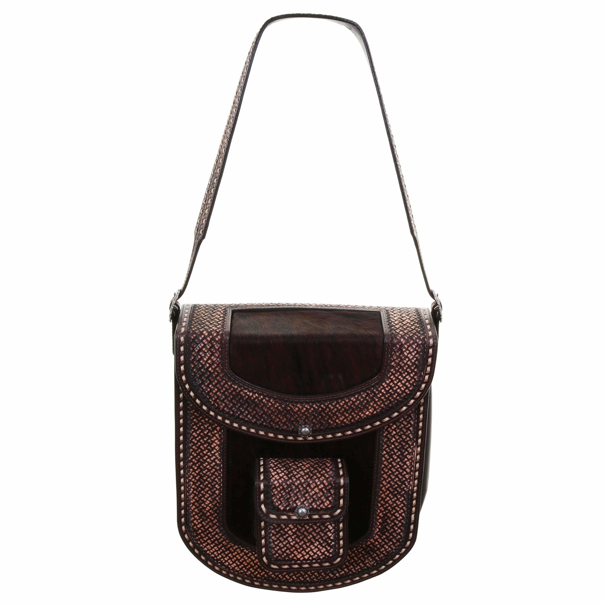 RB23 - Brown Vintage Tooled Rope/Travel Bag - Double J Saddlery