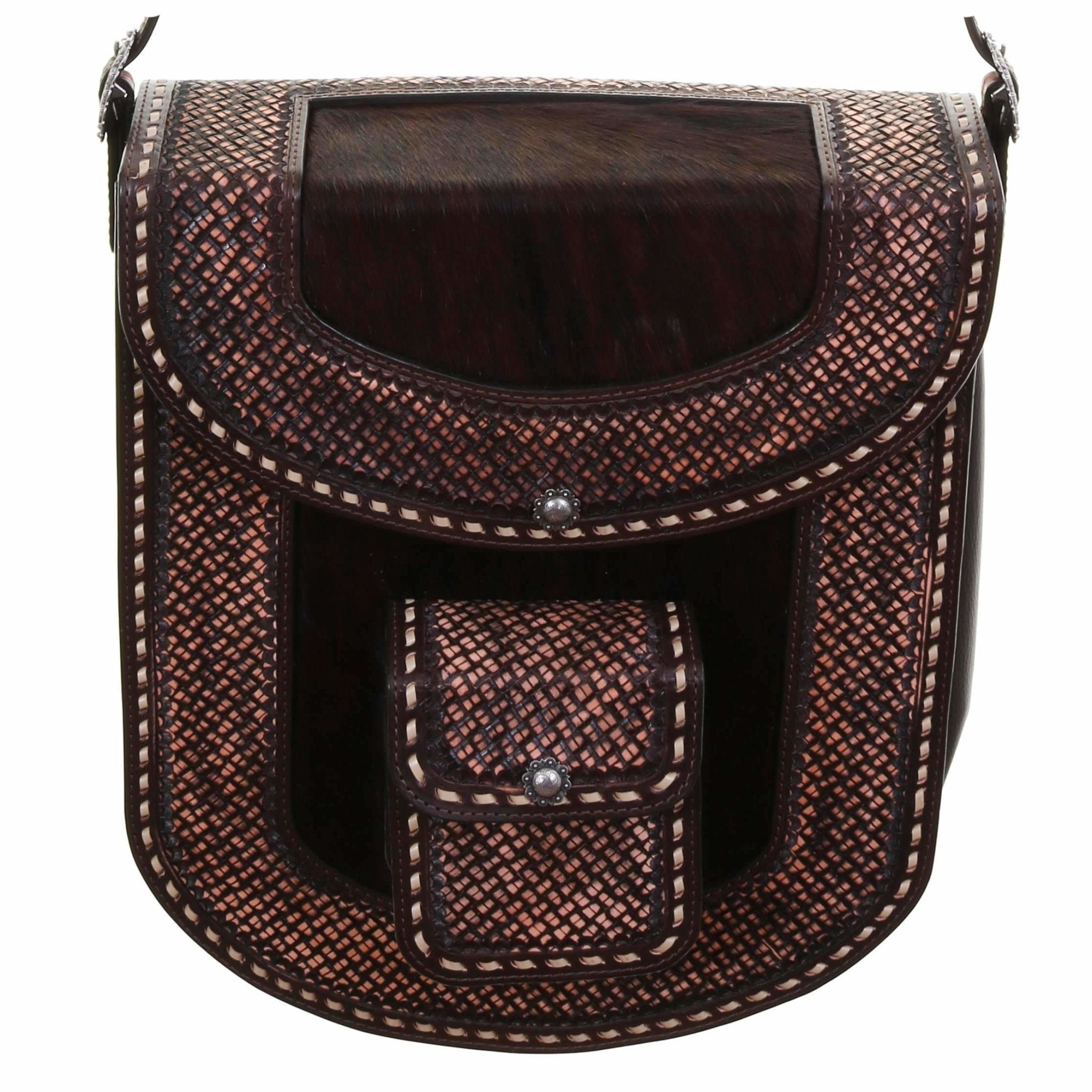 RB23 - Brown Vintage Tooled Rope/Travel Bag - Double J Saddlery