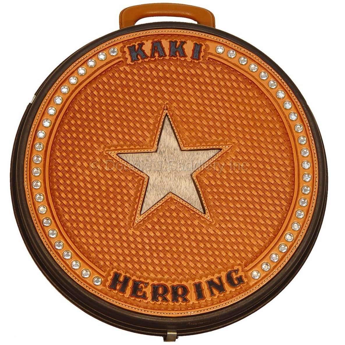 RC16 - Hand-Tooled Inlayed Crystal Rope Can - Double J Saddlery