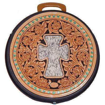 RC17 - Hand-Tooled Inlayed Crystal Rope Can - Double J Saddlery