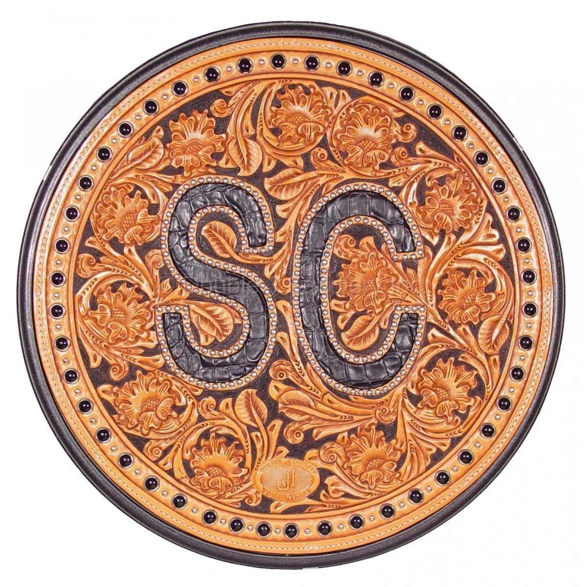 RC33 - Hand-Tooled Inlayed Rope Can - Double J Saddlery