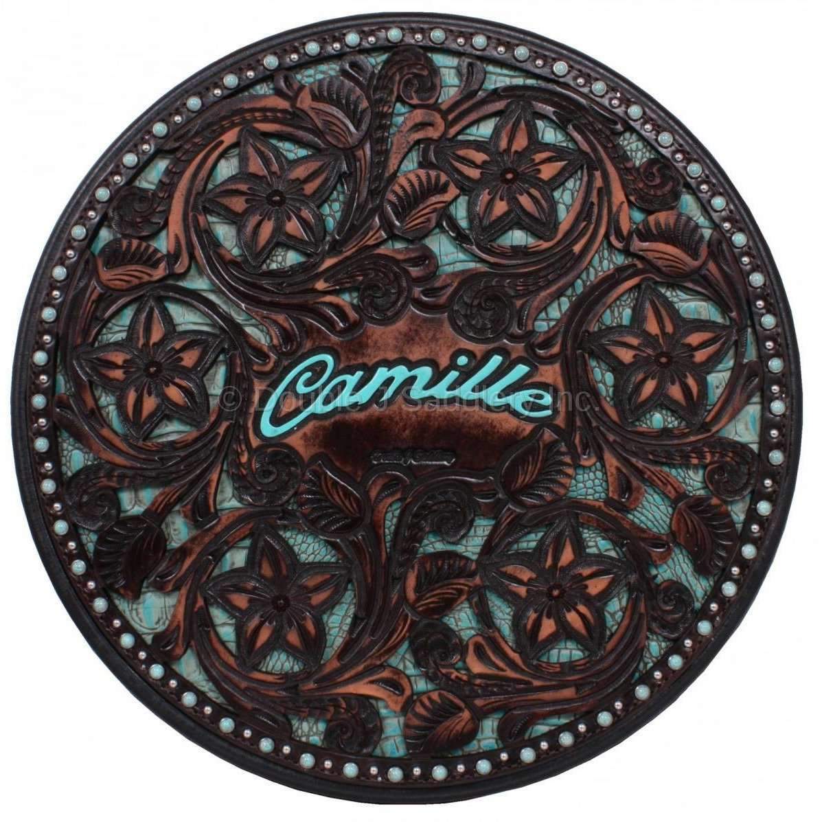 RC34 - Brown Vintage Gator Print Inlay Rope Can - Double J Saddlery