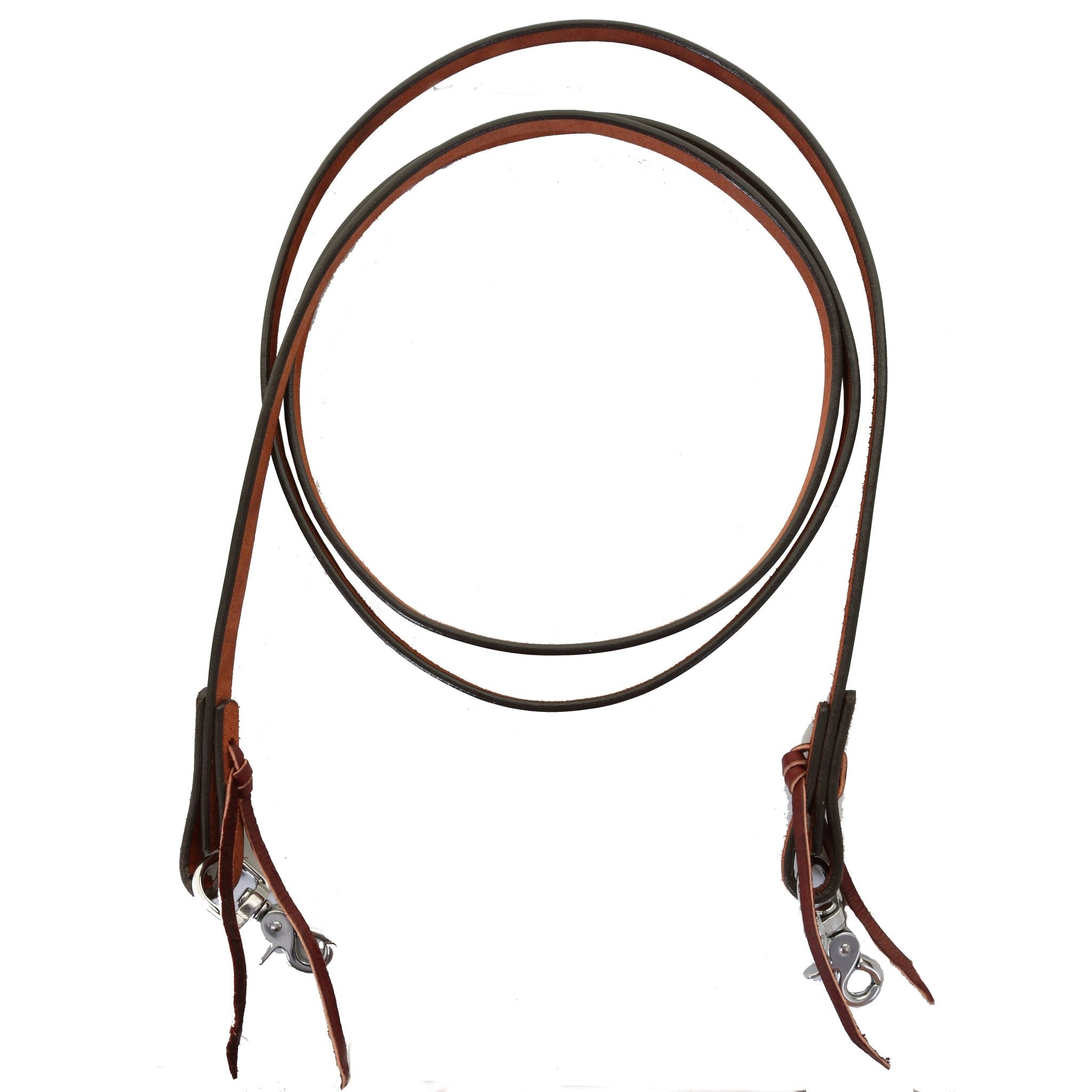 REIN07B - Chestnut Rough Out Reins - Double J Saddlery