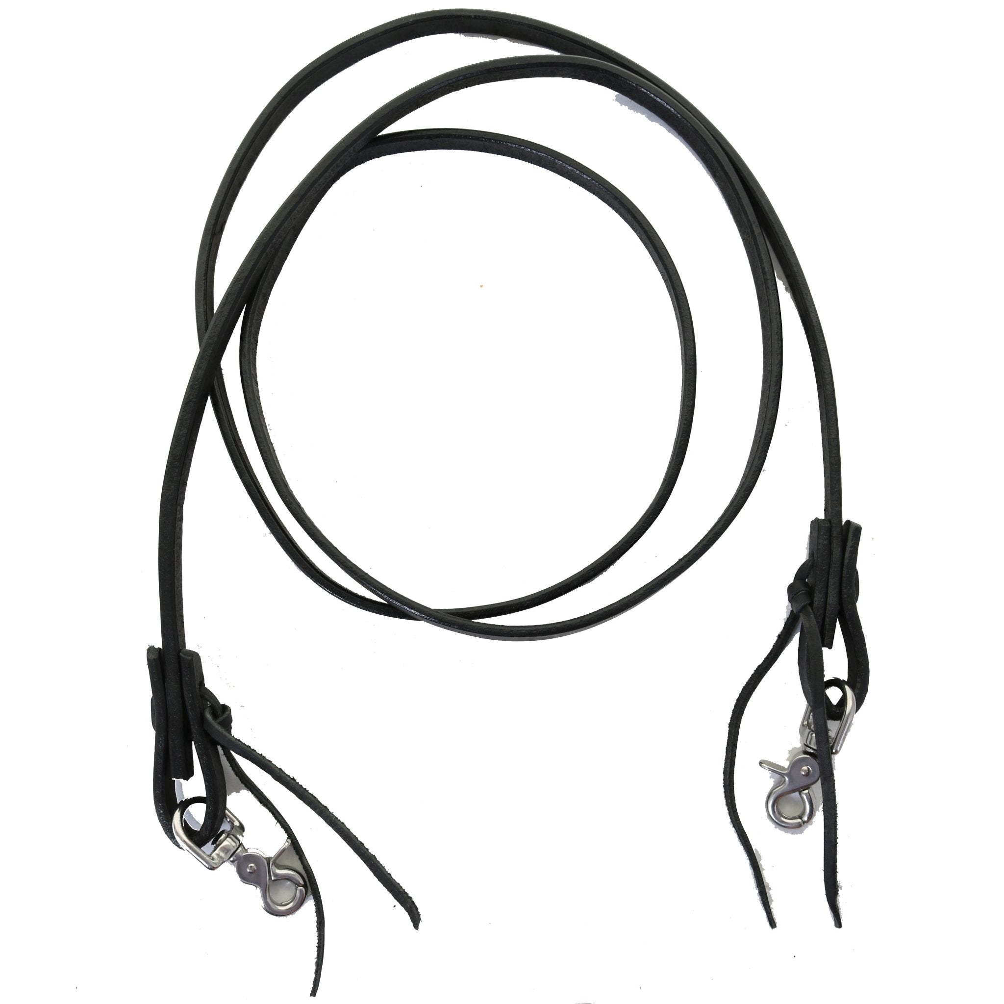 REIN07C - Black Rough Out Reins - Double J Saddlery