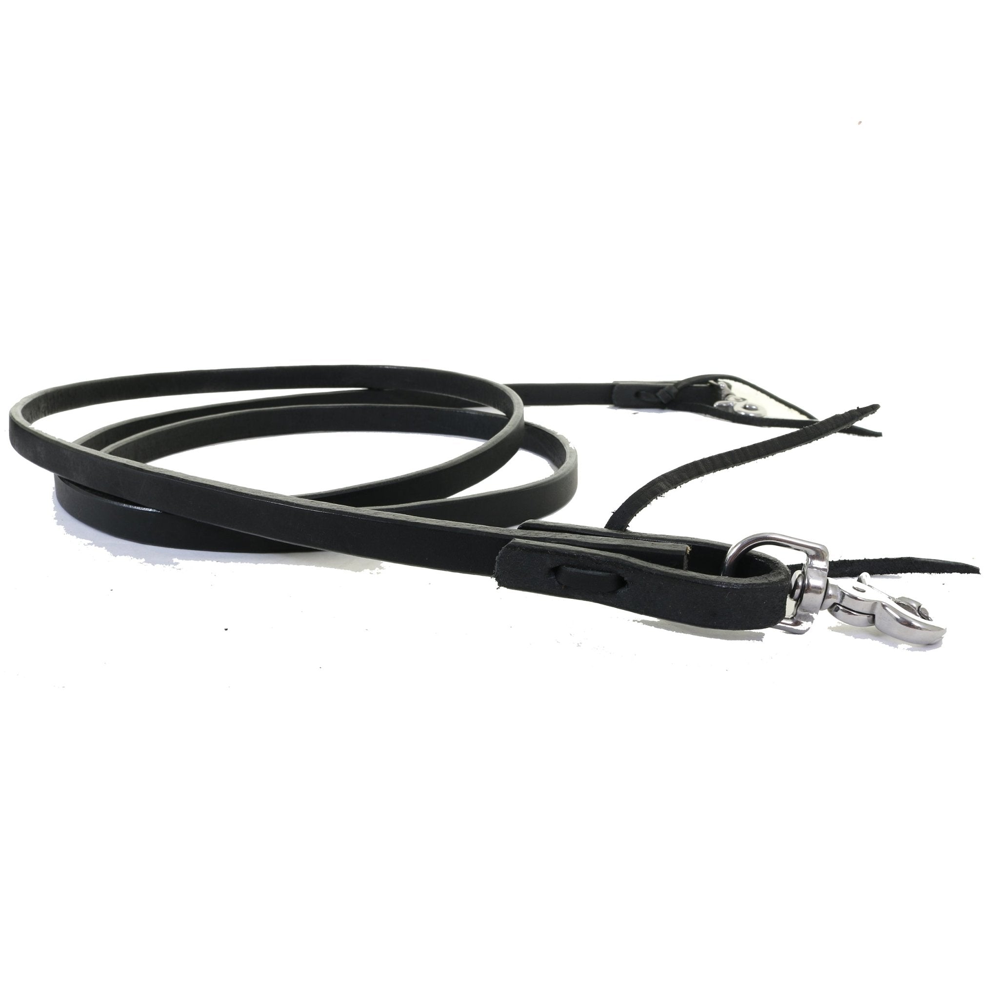 REIN07C - Black Rough Out Reins - Double J Saddlery