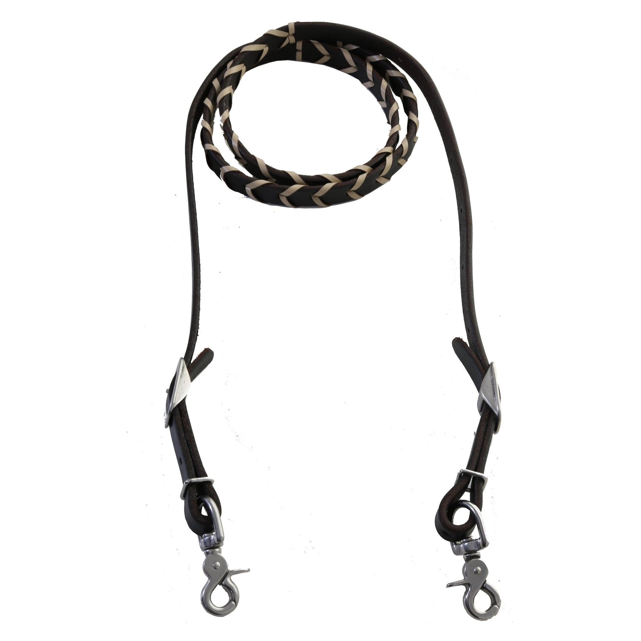 REIN19K - Cream Laced Roping Rein - Double J Saddlery