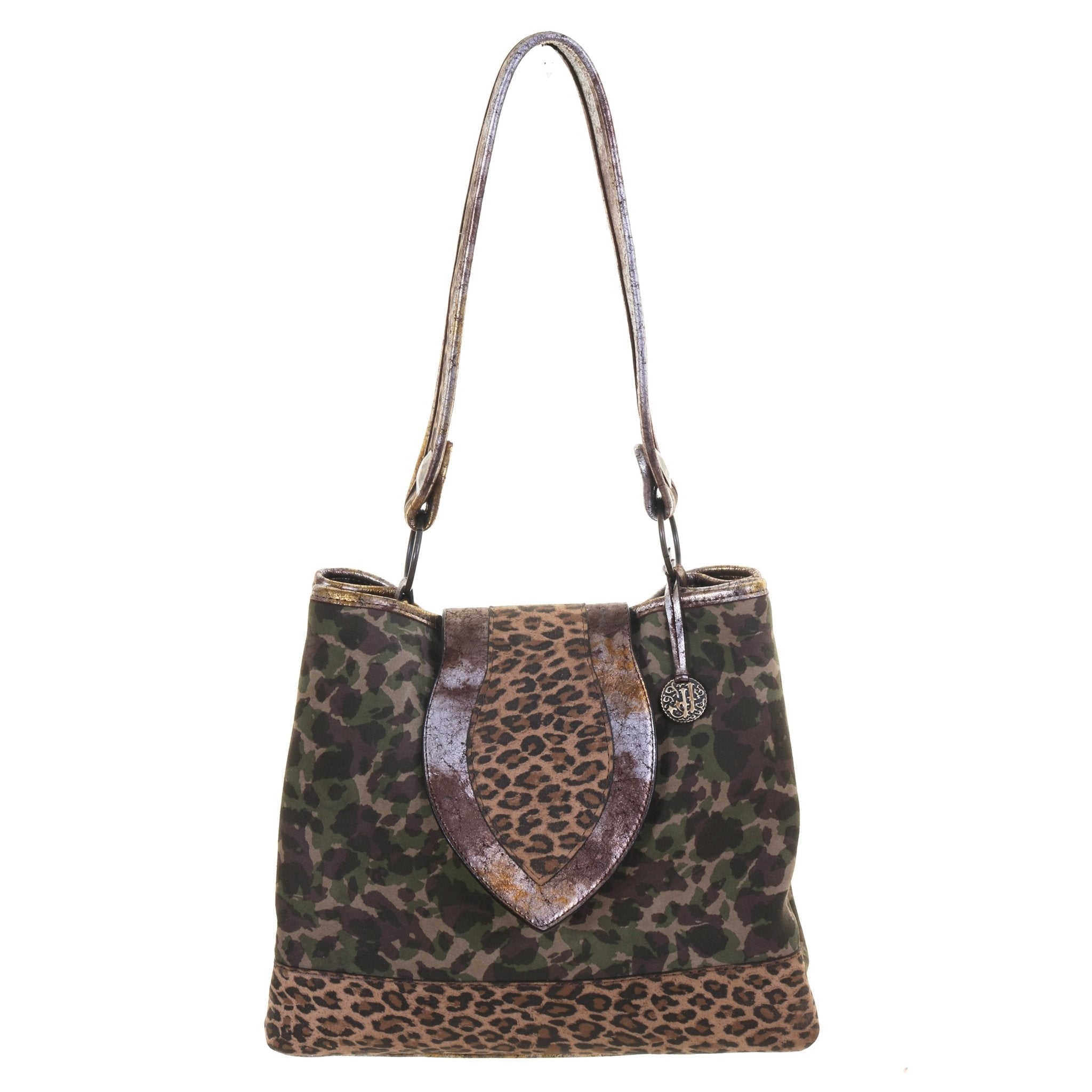 RT16 - Camo and Leopard Suede Regular Tote - Double J Saddlery