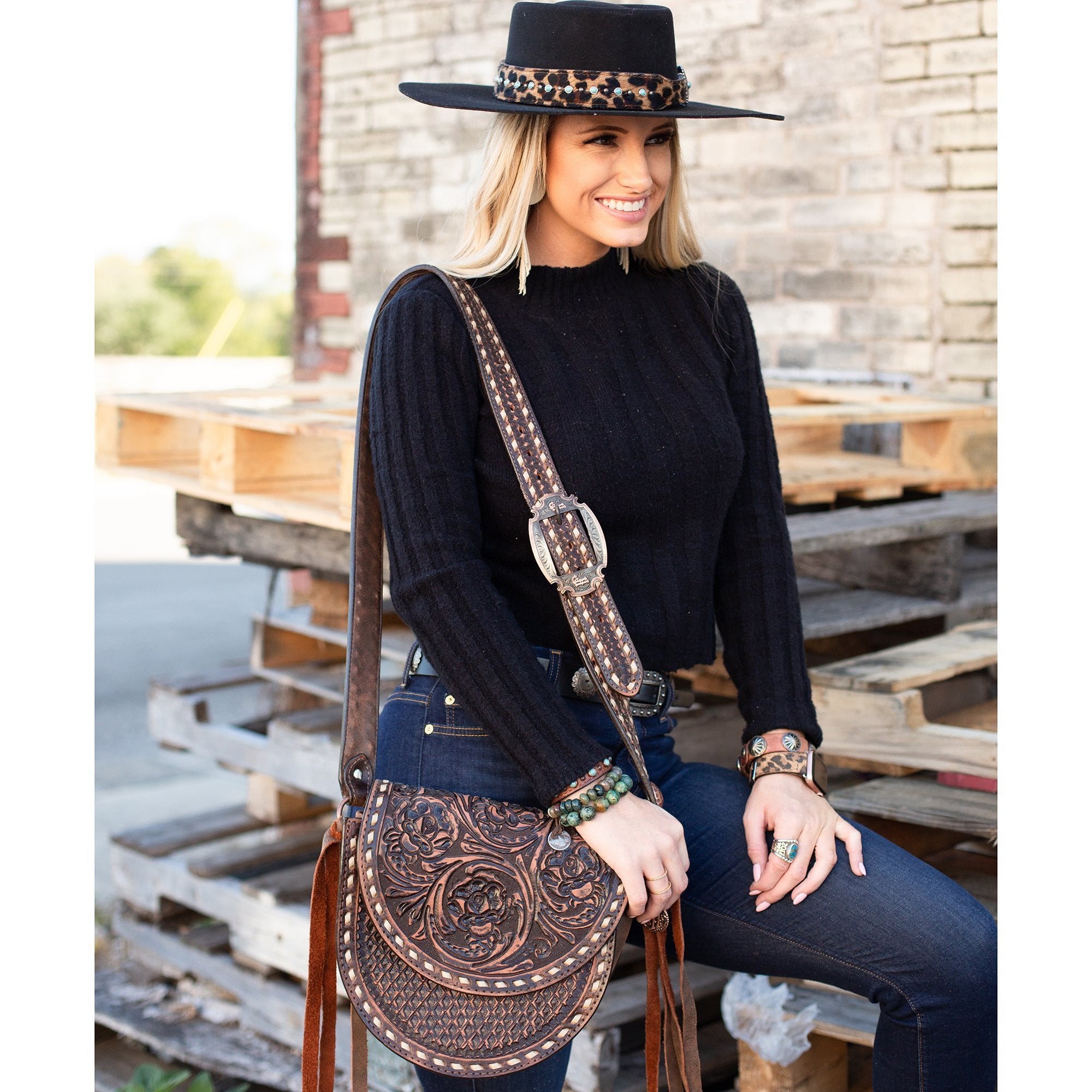 SB22 - Tularosa Brown Vintage Saddle Bag - Double J Saddlery