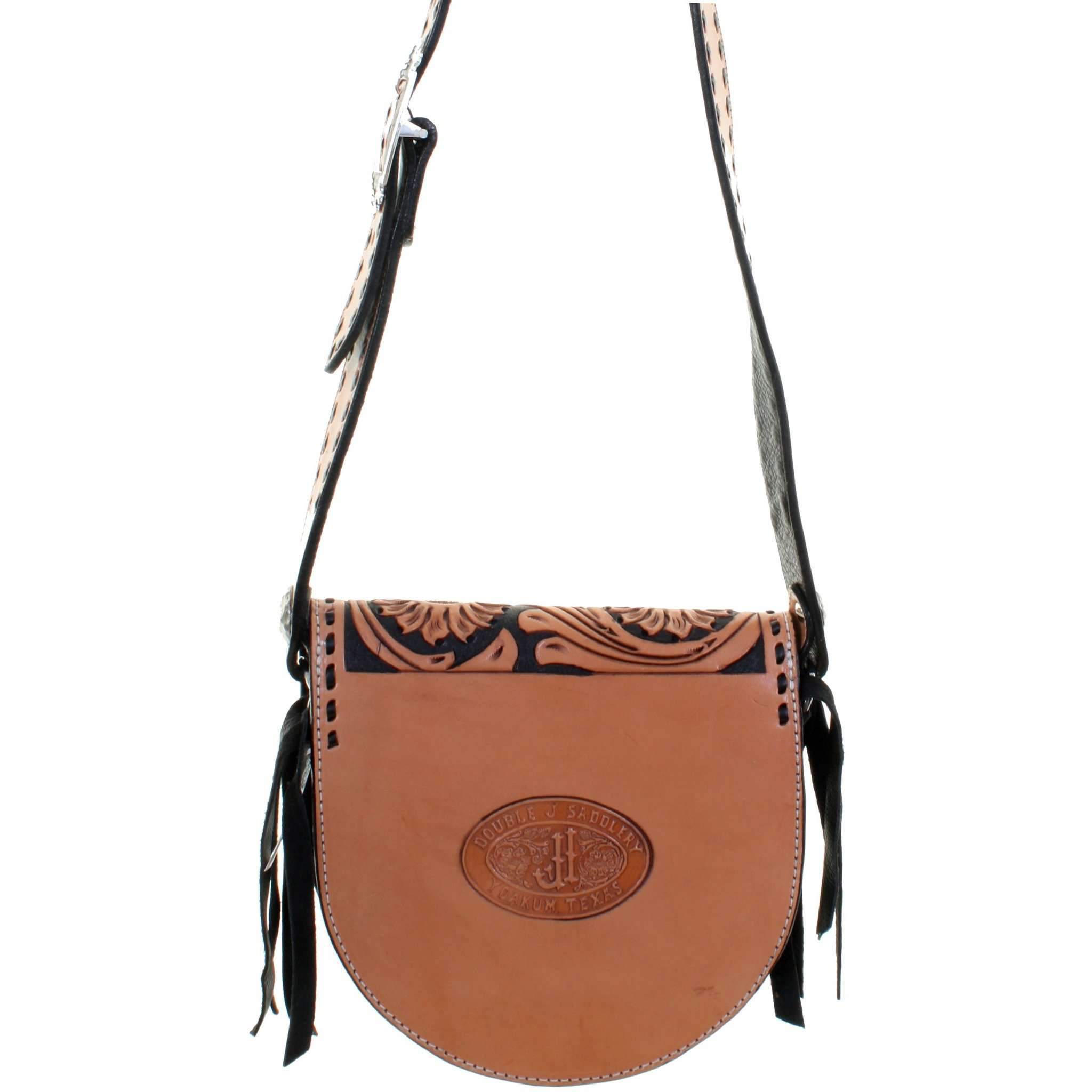 SB23 - Sunflower Tooled Saddle Bag - Double J Saddlery