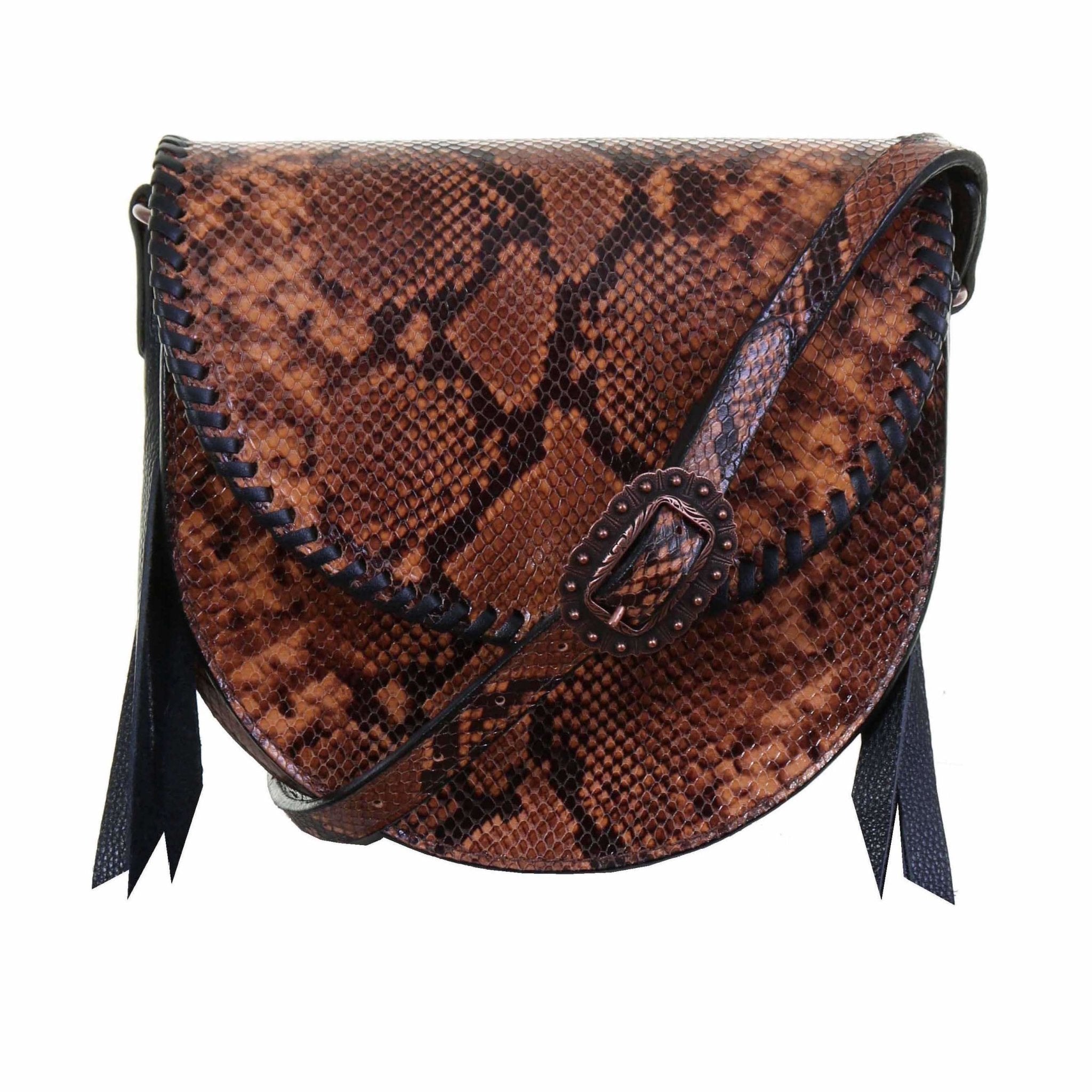 SB30 - Copperhead Snake Print Saddle Bag - Double J Saddlery
