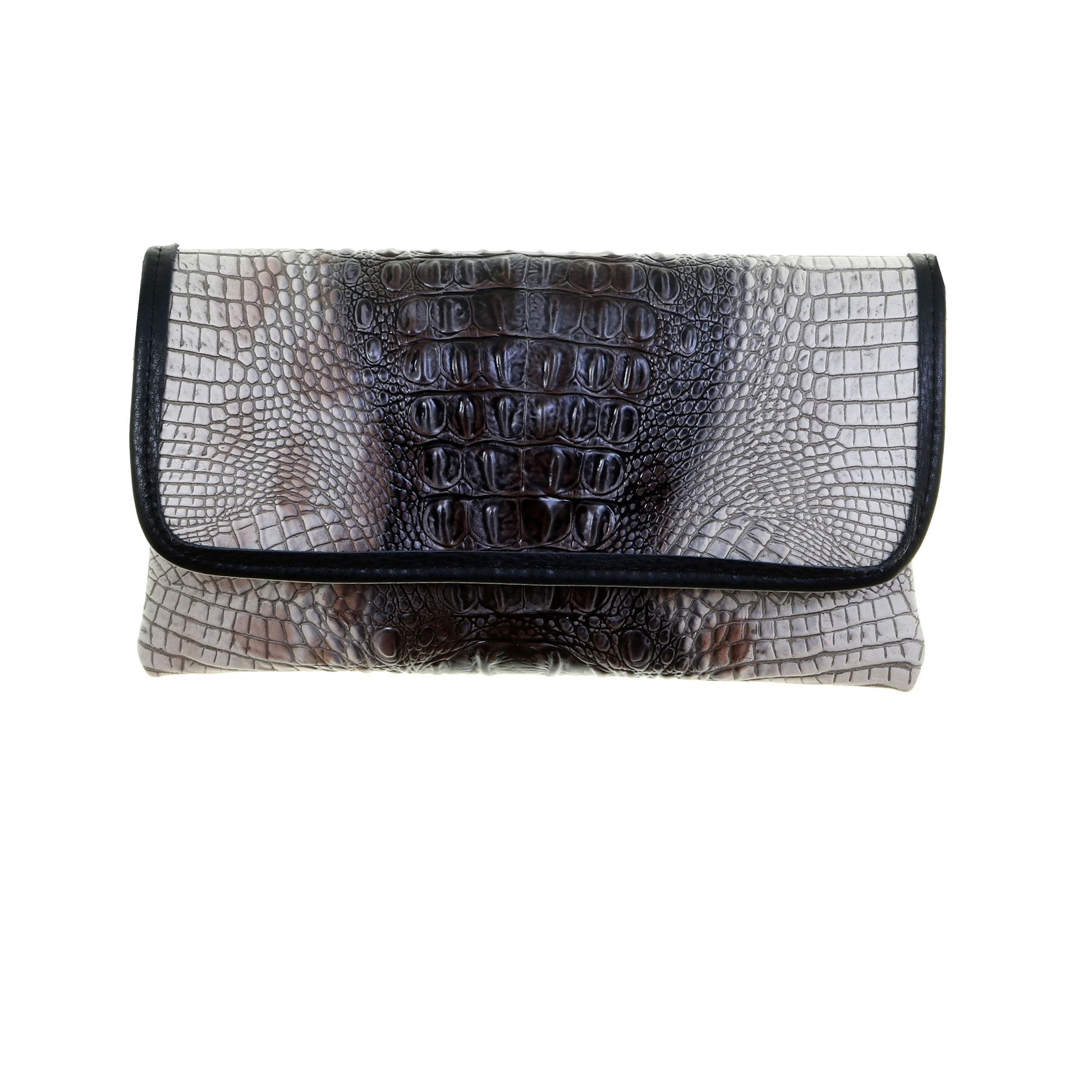 SC61 - Zebra Crocodile Print Simple Clutch - Double J Saddlery