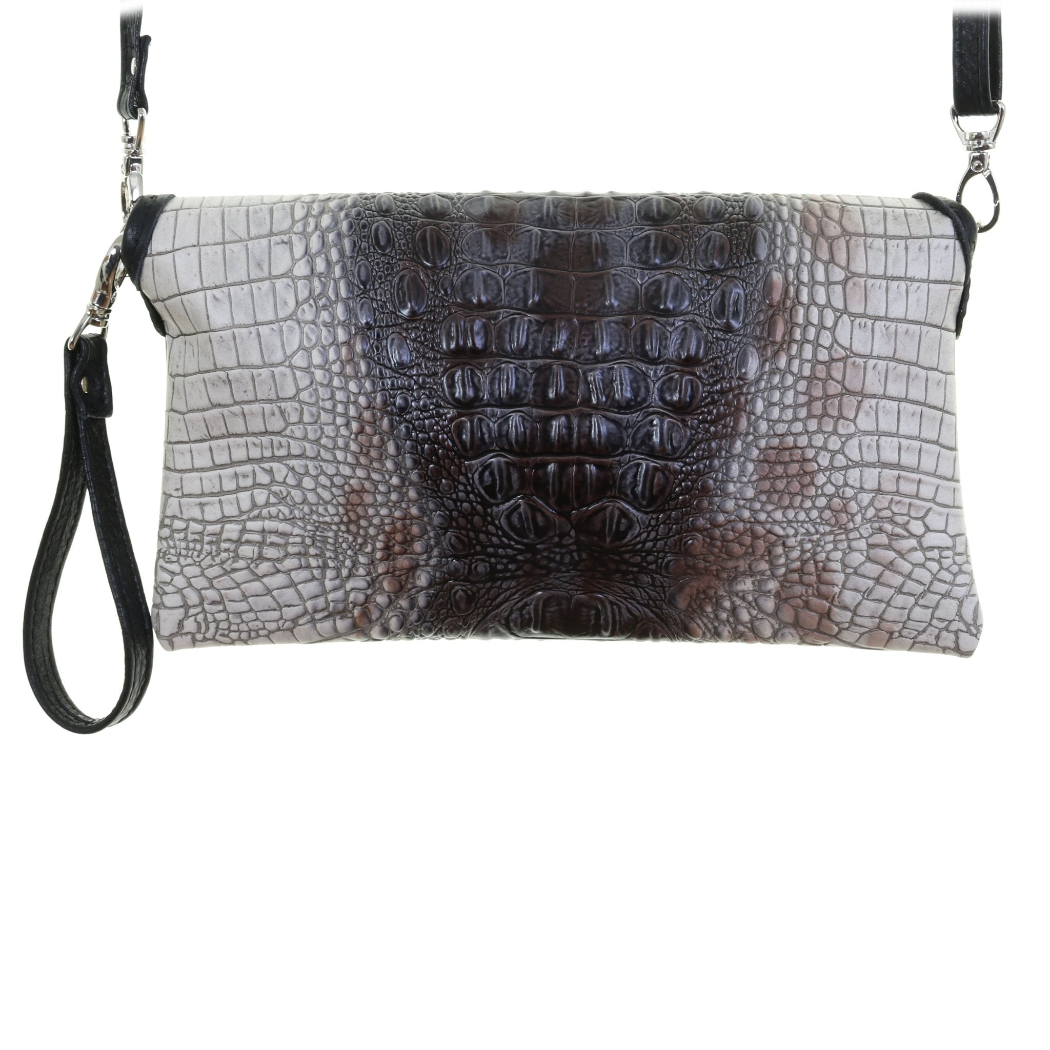 SC61 - Zebra Crocodile Print Simple Clutch - Double J Saddlery